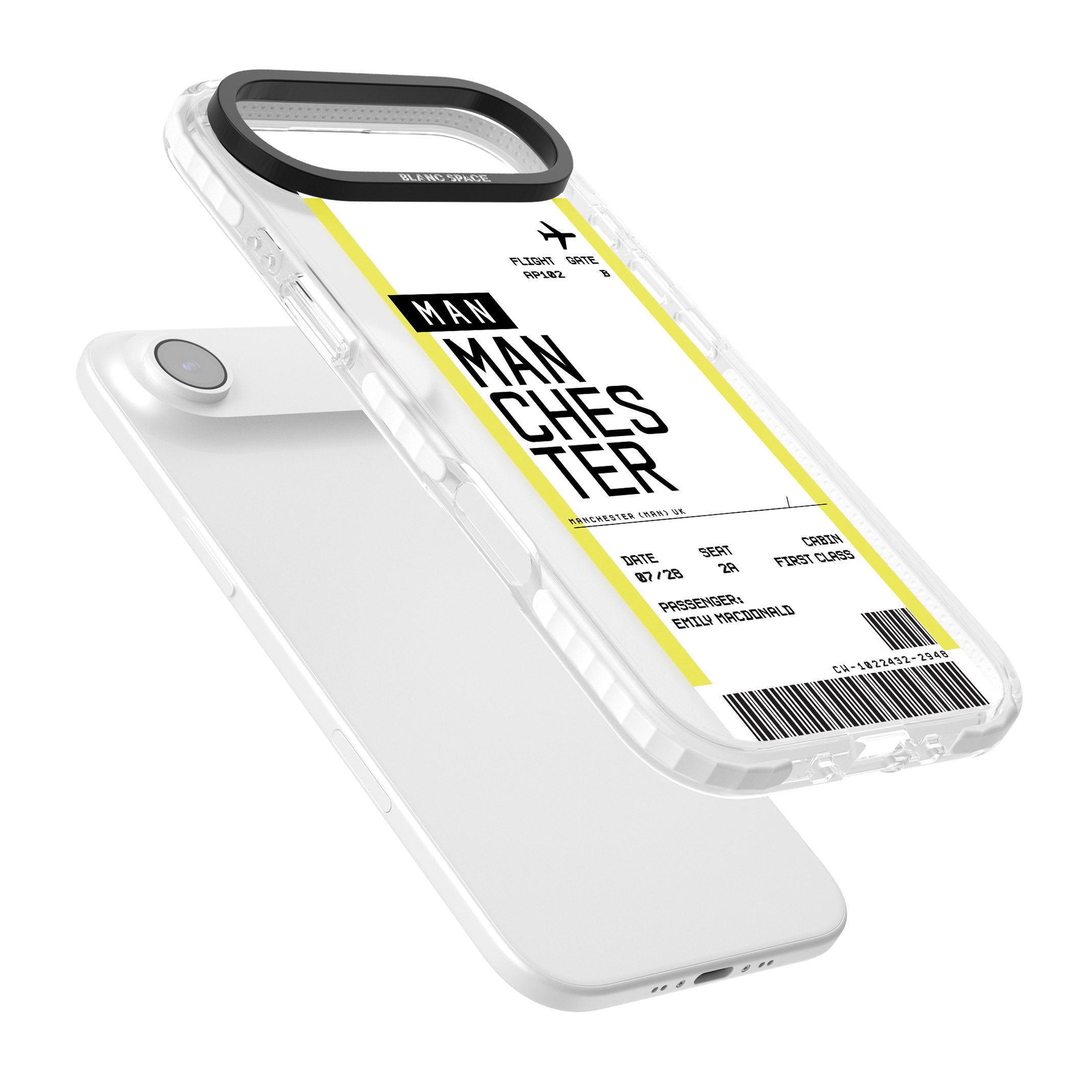 Personalised Manchester Boarding Pass iPhone 17 Air Impact Pro Clear Phone Case Colours