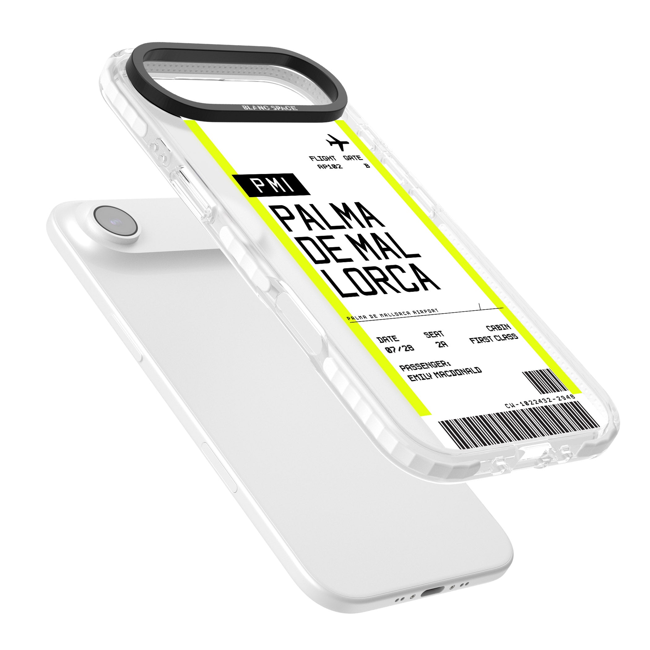Personalised Palma De Mallorca Boarding Pass iPhone 17 Air Impact Pro Clear Phone Case Colours
