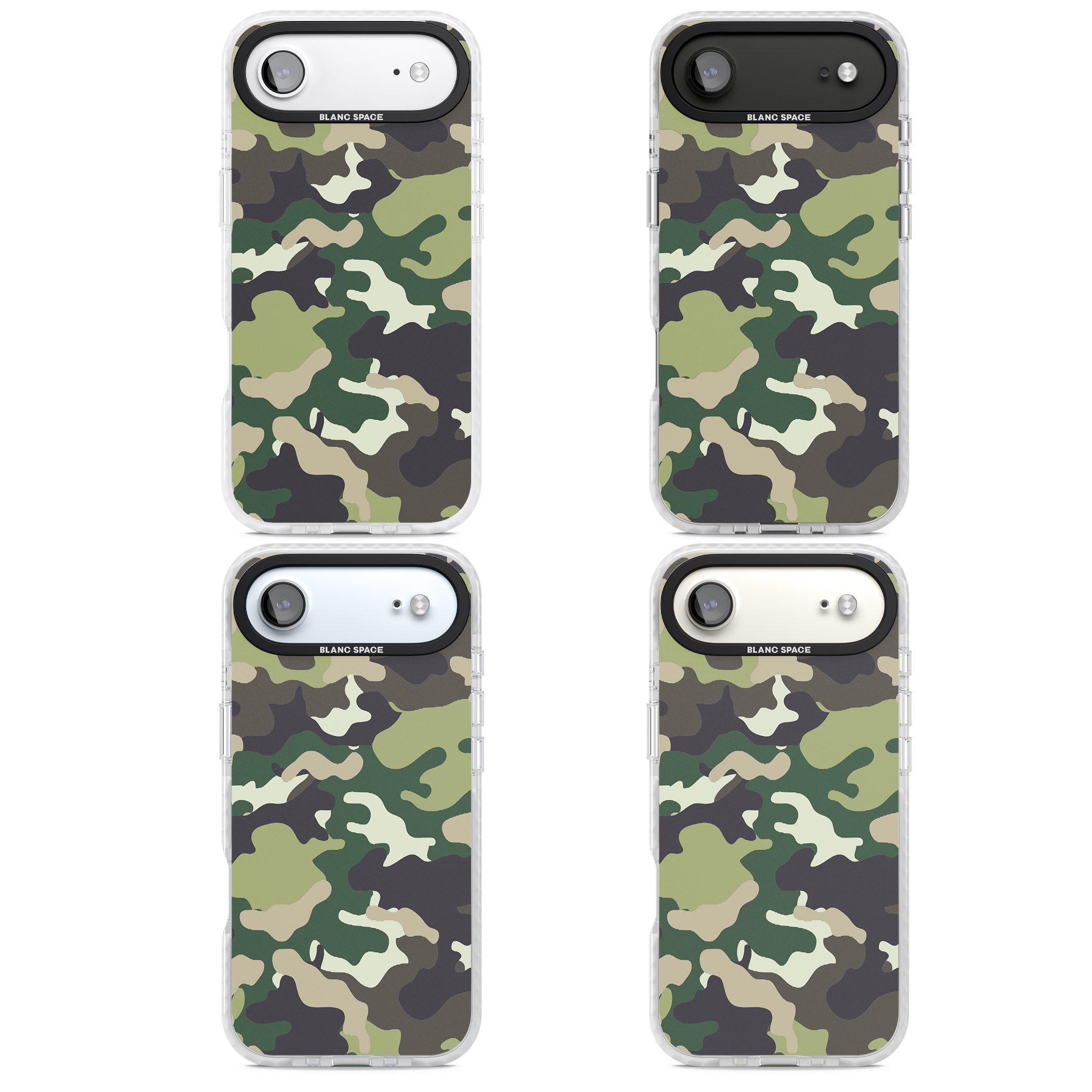 Green Camo iPhone 17 Air Impact Pro Clear Phone Case APT Impact Protection