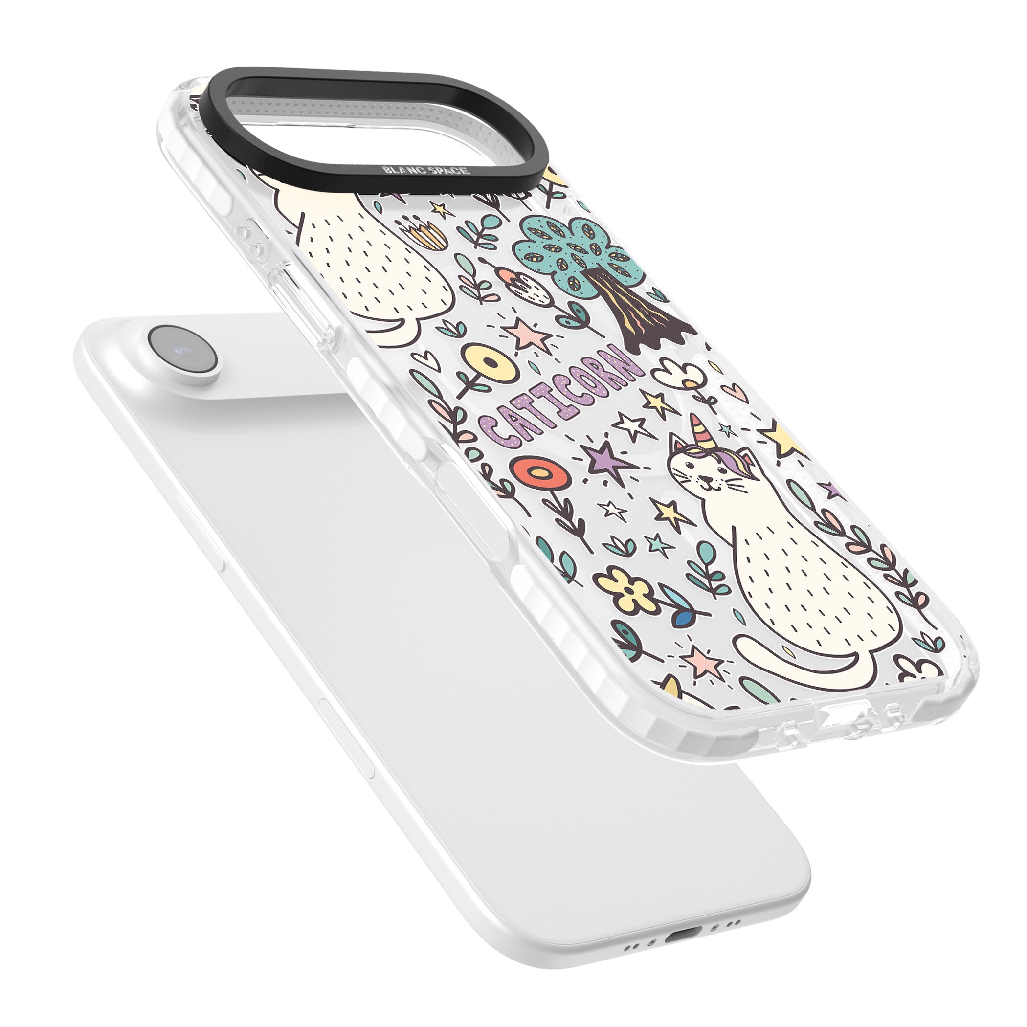 Caticorn Pattern iPhone 17 Air Impact Pro Clear Phone Case Colours