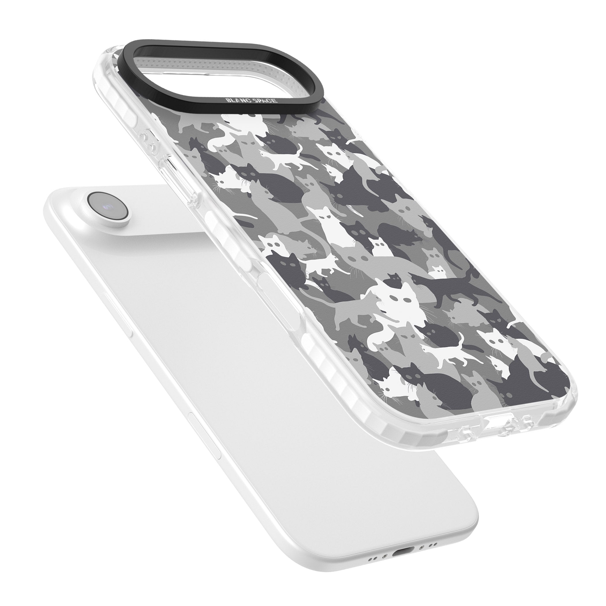 Dark Grey Cat Camouflage iPhone 17 Air Impact Pro Clear Phone Case Colours