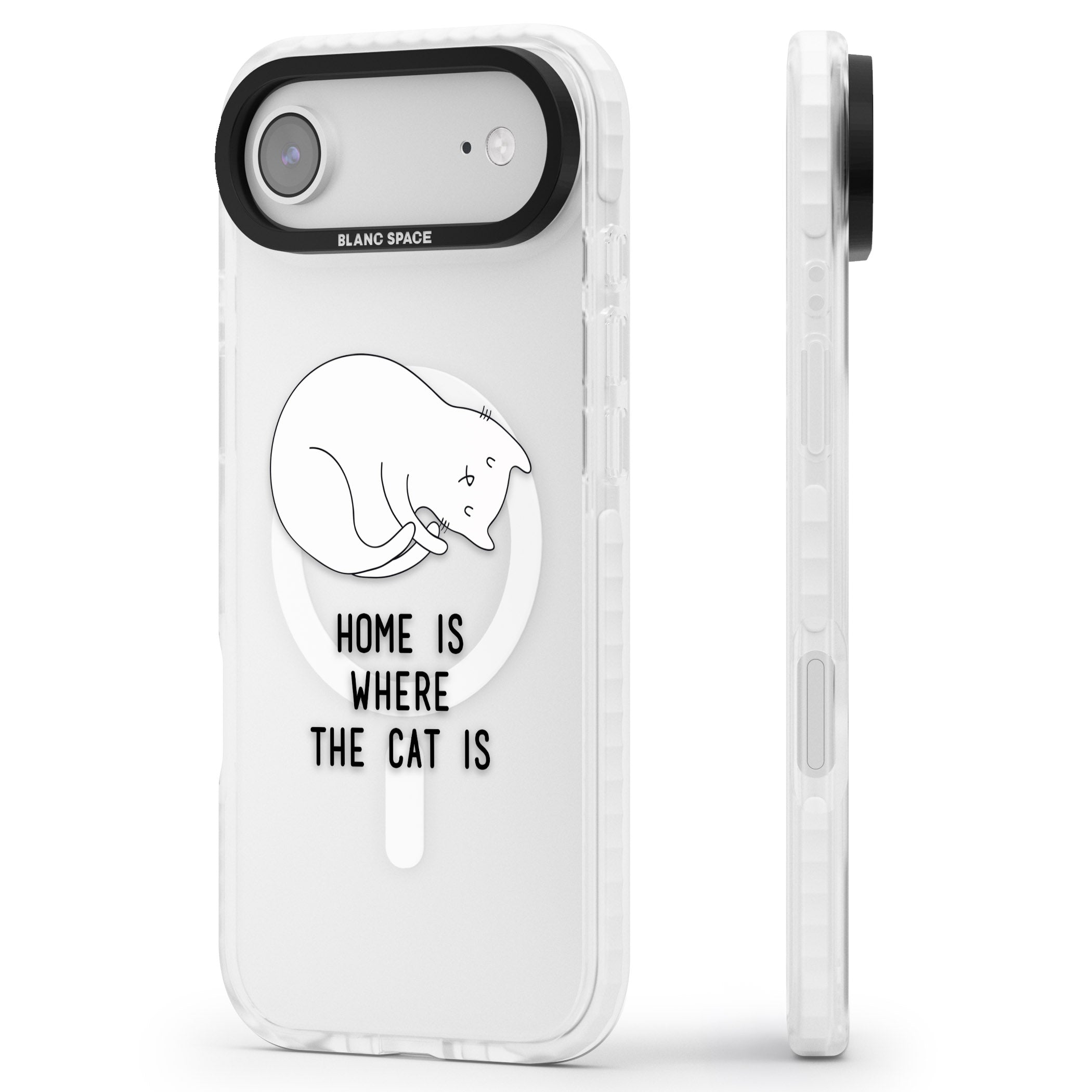 Home Is Where The Cat Is iPhone 17 Air Impact Pro Clear Phone Case Side Profile