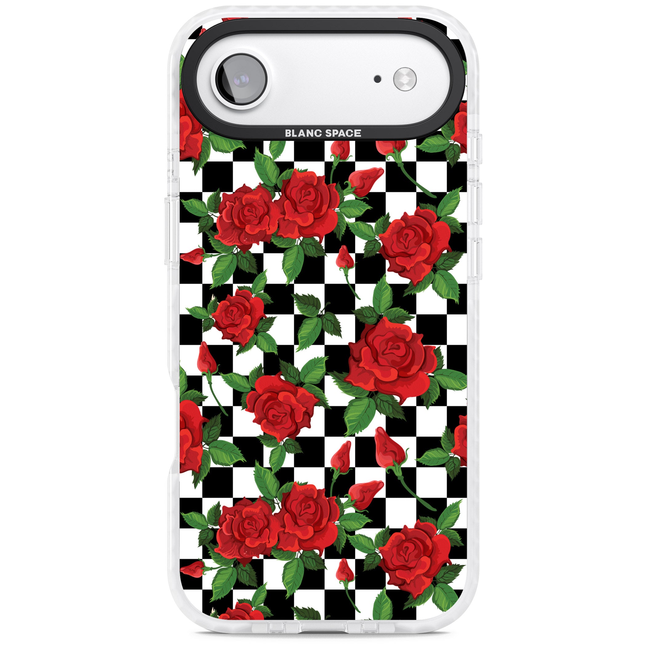 Checkered Roses iPhone 17 Air Impact Pro Clear Phone Case