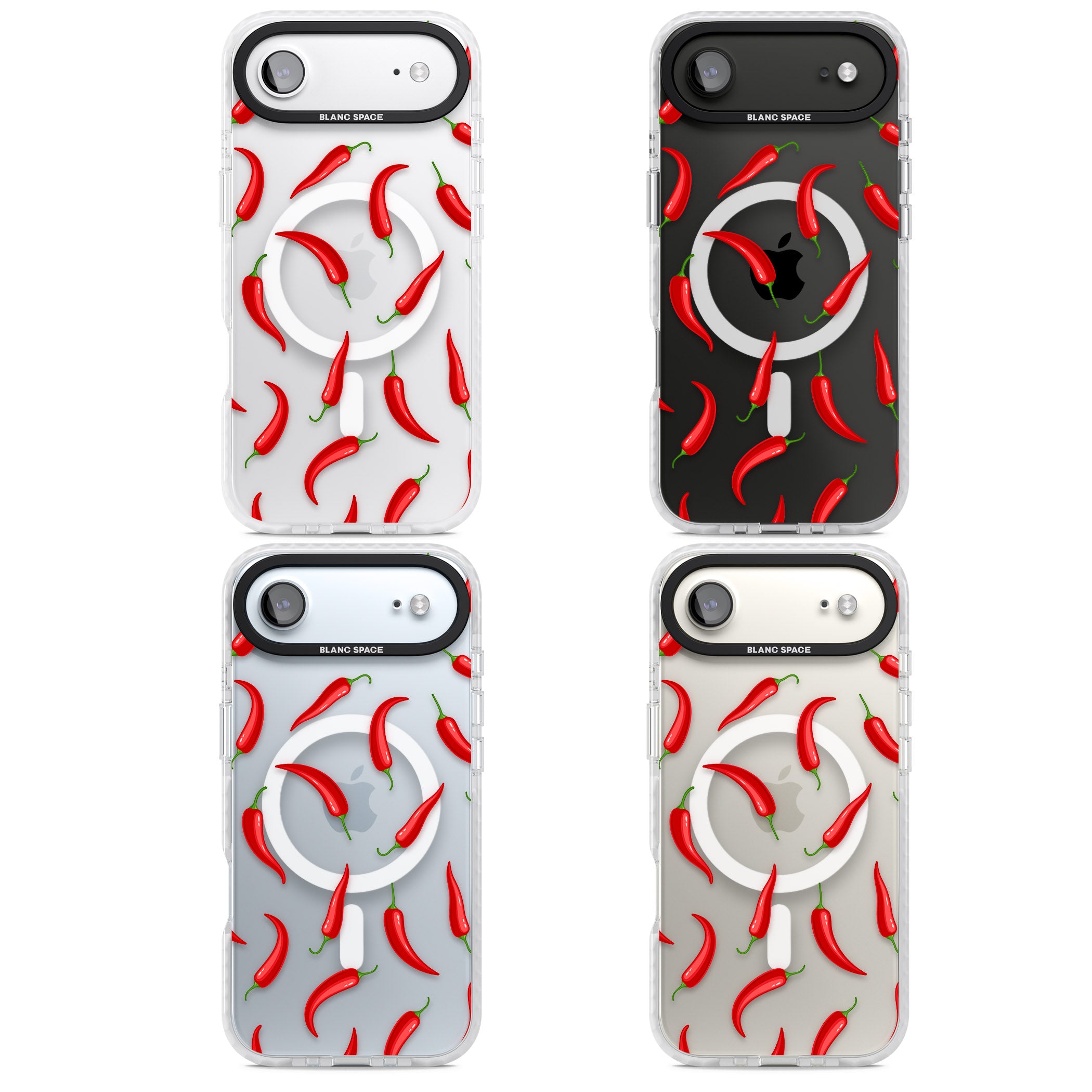 Chilli Pattern iPhone 17 Air Impact Pro Clear Phone Case APT Impact Protection
