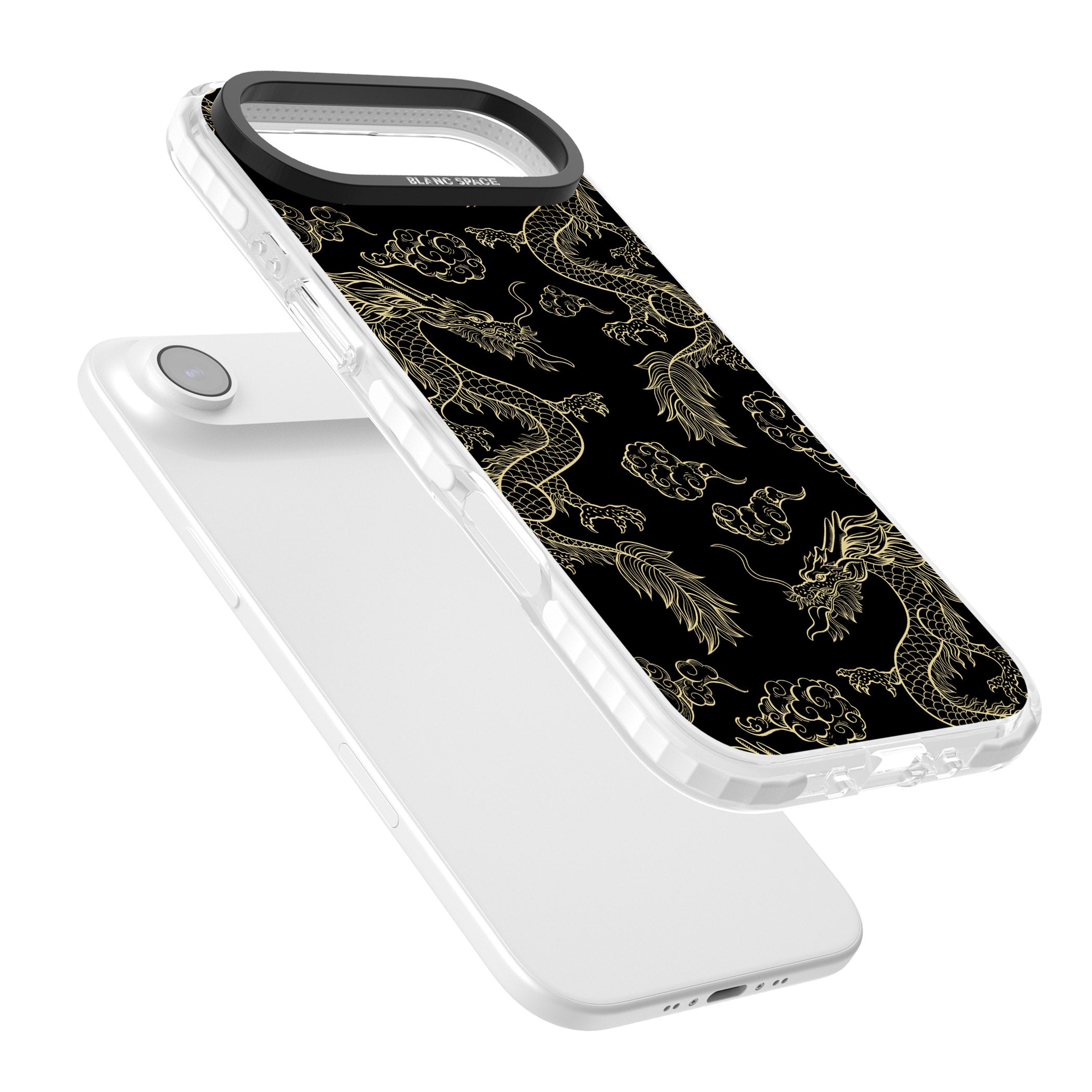 Black And Gold Dragon Pattern iPhone 17 Air Impact Pro Clear Phone Case Colours