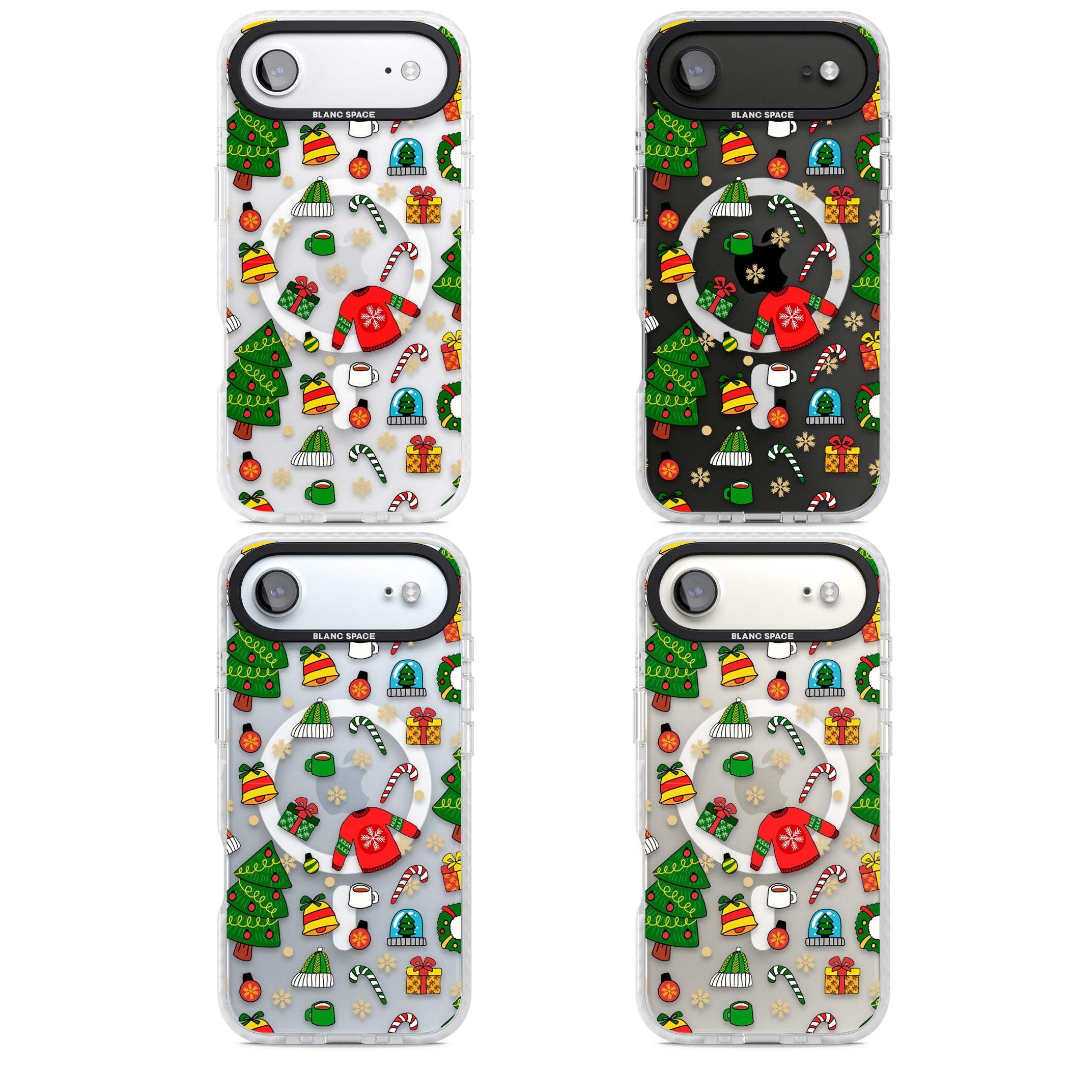 Christmas Mixture Pattern iPhone 17 Air Impact Pro Clear Phone Case APT Impact Protection