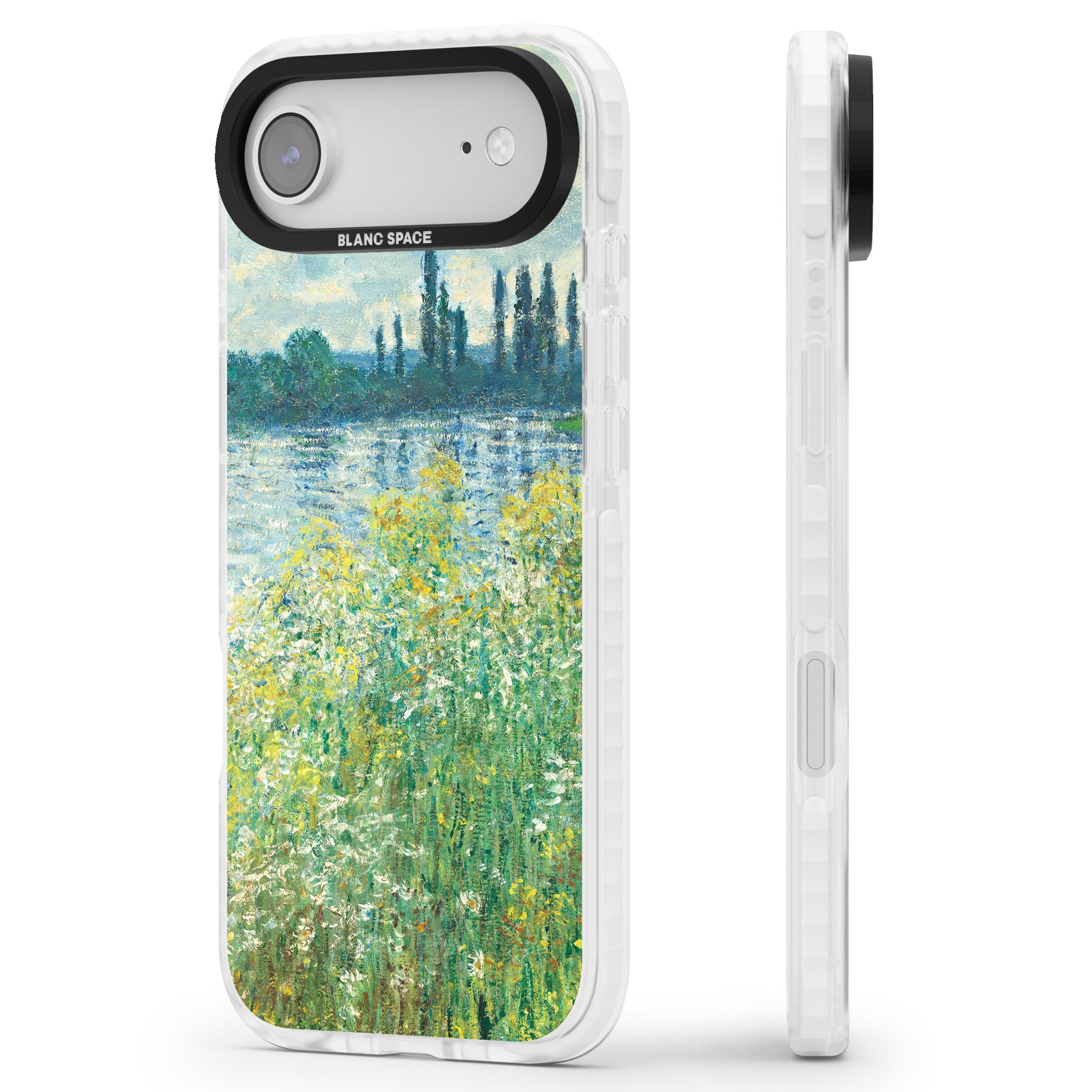Banks Of The Seine By Claude Monet iPhone 17 Air Impact Pro Clear Phone Case Side Profile