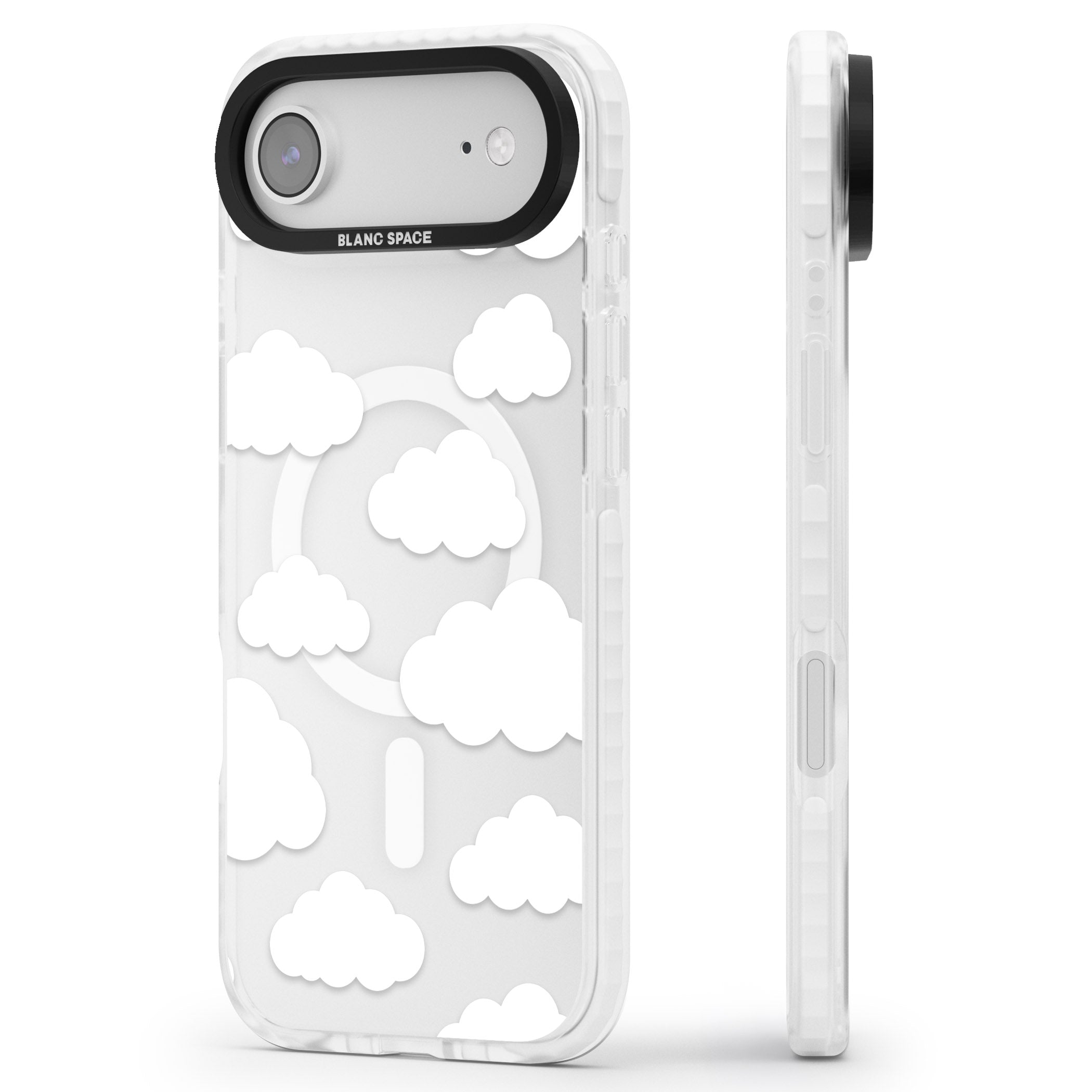 Cloud Pattern iPhone 17 Air Impact Pro Clear Phone Case Side Profile
