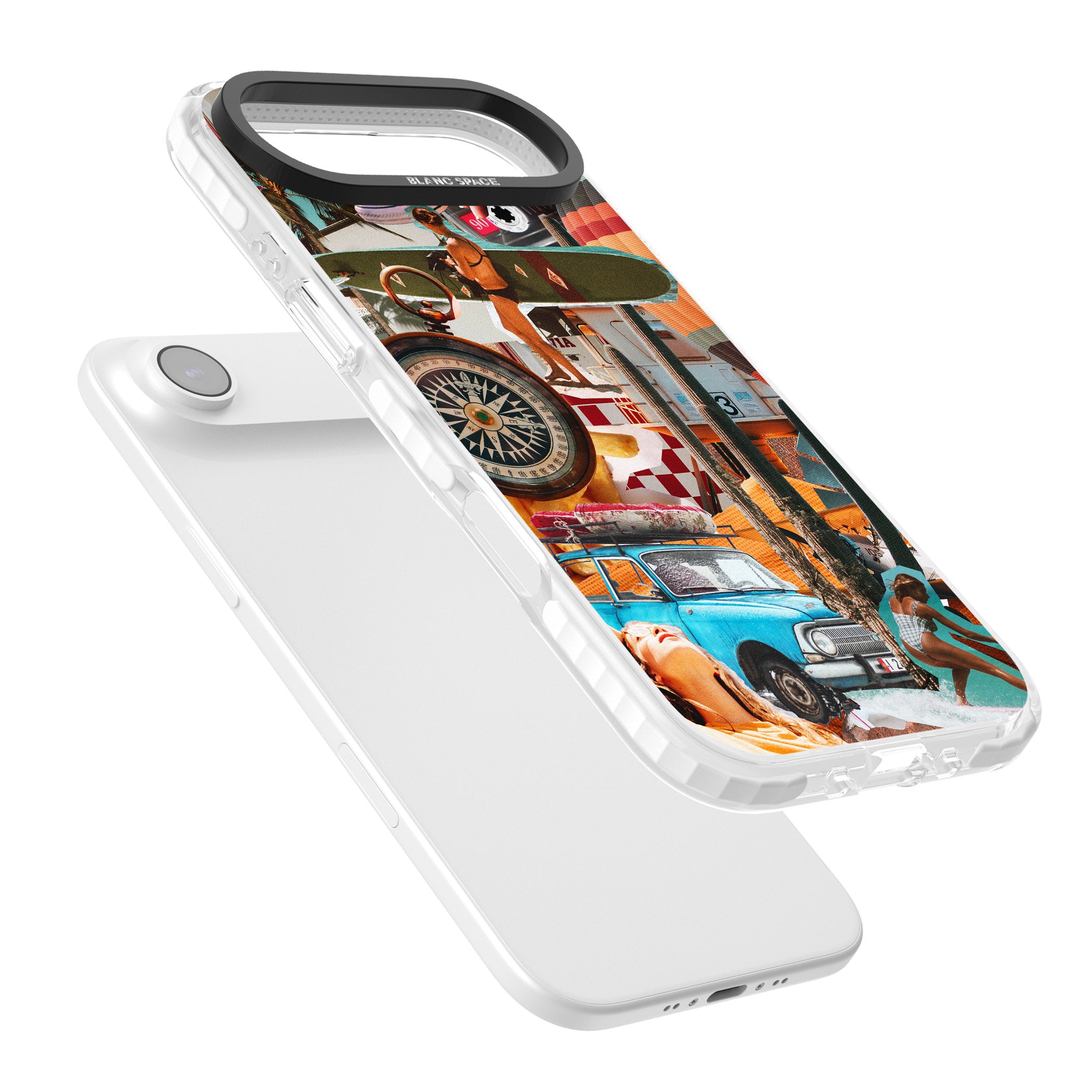 Vintage Collage: Road Trip iPhone 17 Air Impact Pro Clear Phone Case Colours