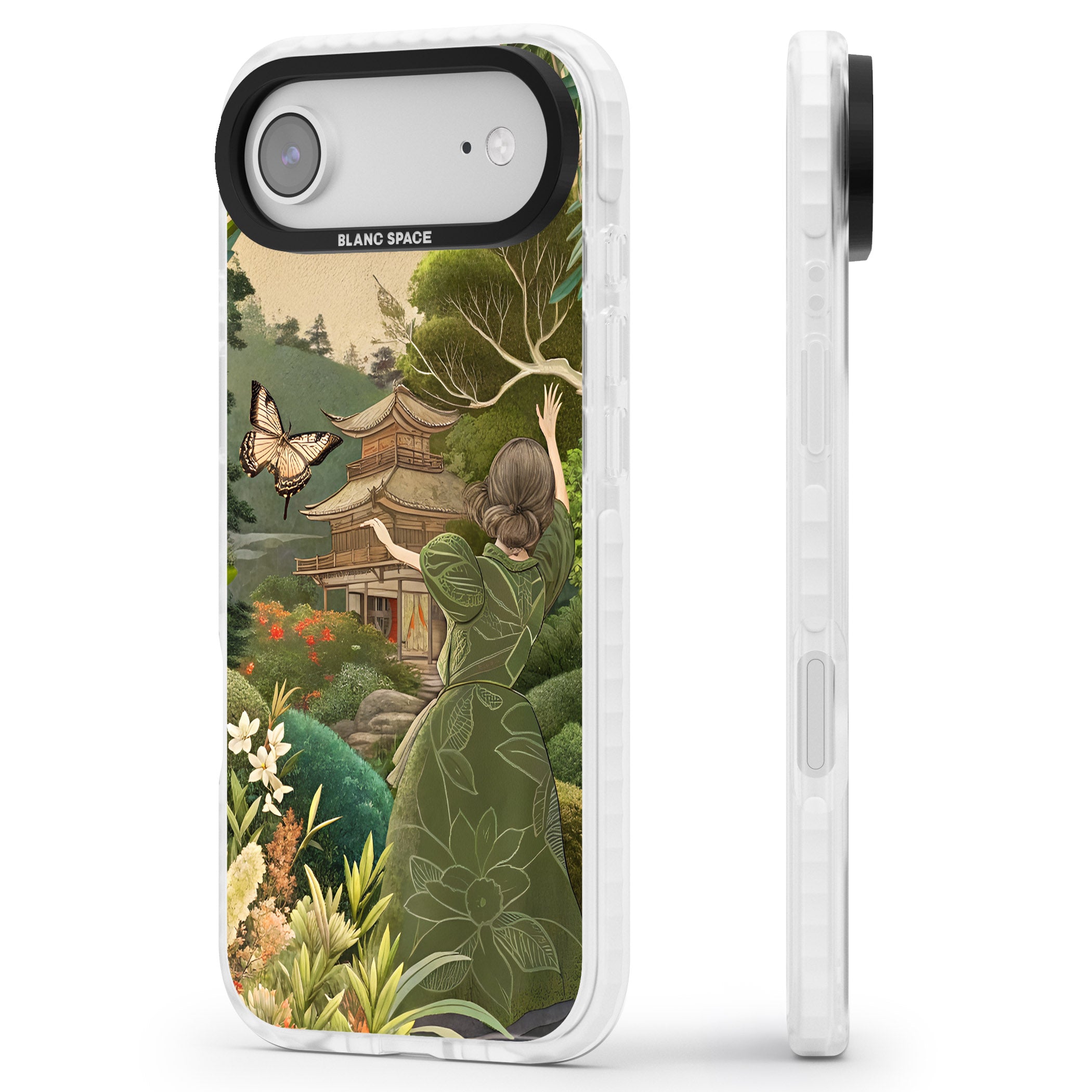 Japanese Nature iPhone 17 Air Impact Pro Clear Phone Case Side Profile