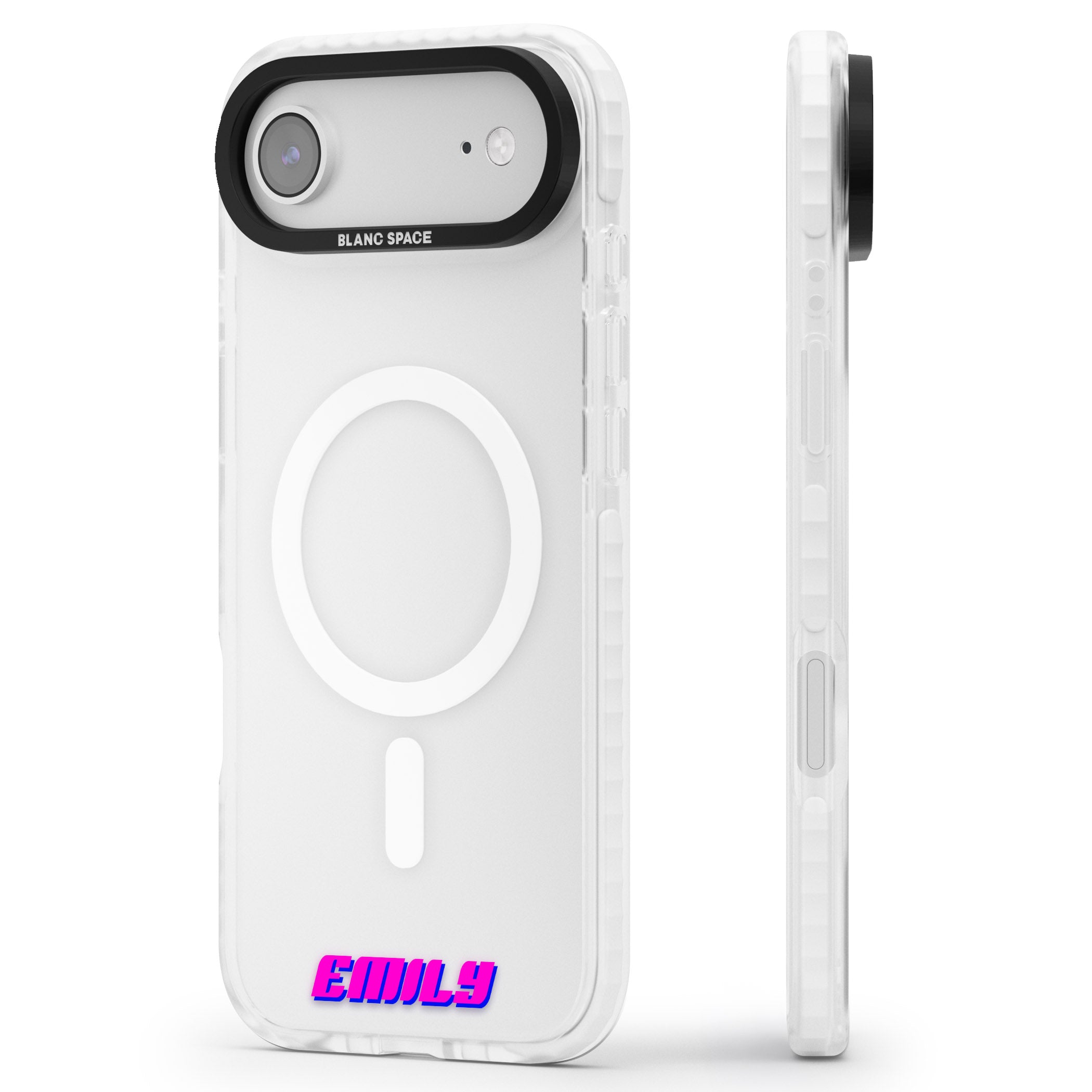 Personalised Cool Bottom Name iPhone 17 Air Impact Pro Clear Phone Case Side Profile