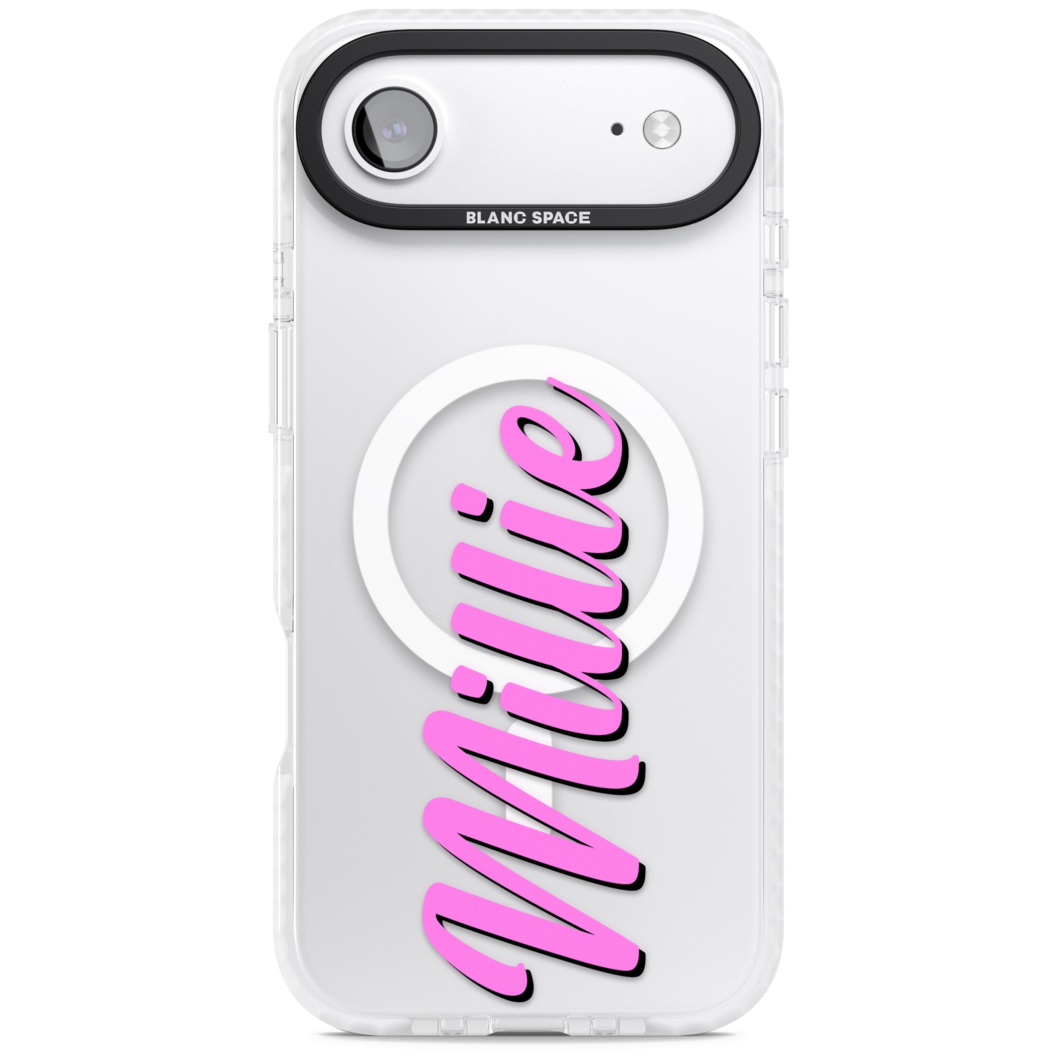 Personalised Cute Vertical Name iPhone 17 Air Impact Pro Clear Phone Case