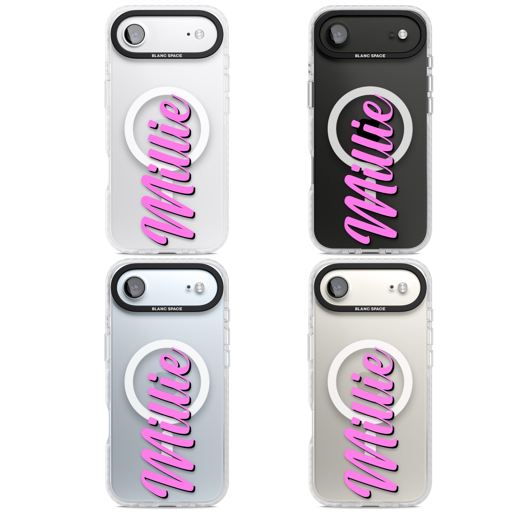 Personalised Cute Vertical Name iPhone 17 Air Impact Pro Clear Phone Case APT Impact Protection