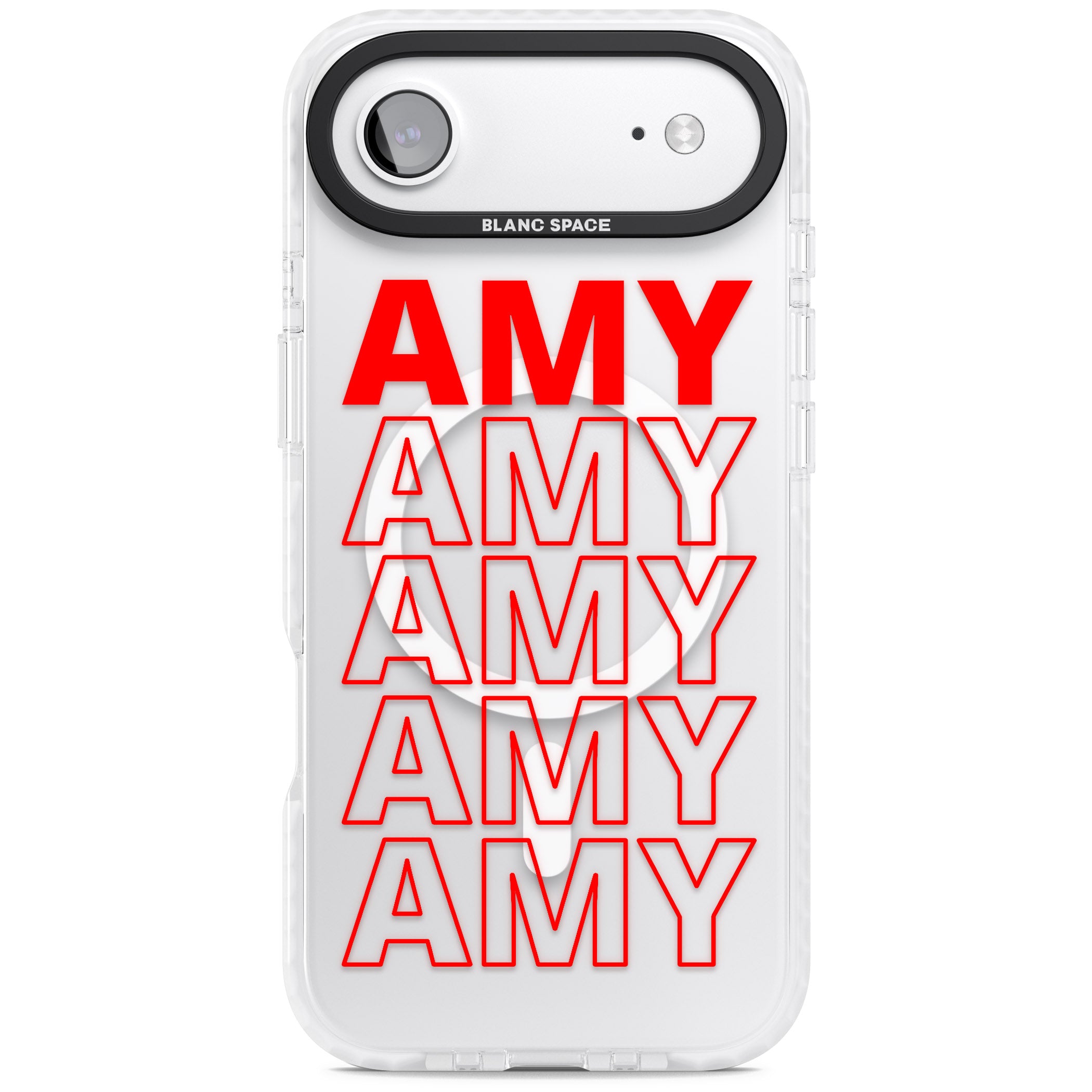 Personalised Bold Name Repeat iPhone 17 Air Impact Pro Clear Phone Case