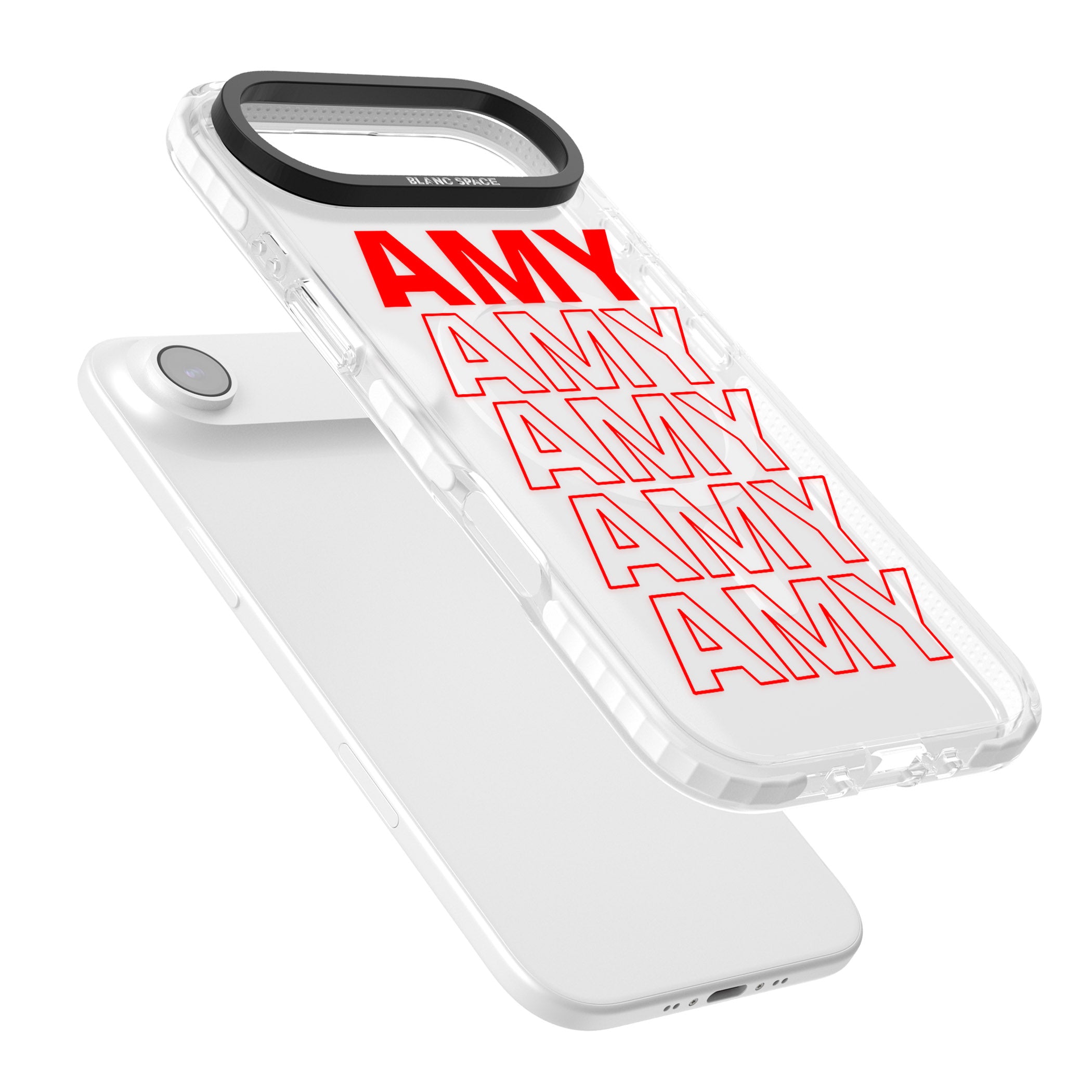 Personalised Bold Name Repeat iPhone 17 Air Impact Pro Clear Phone Case Colours