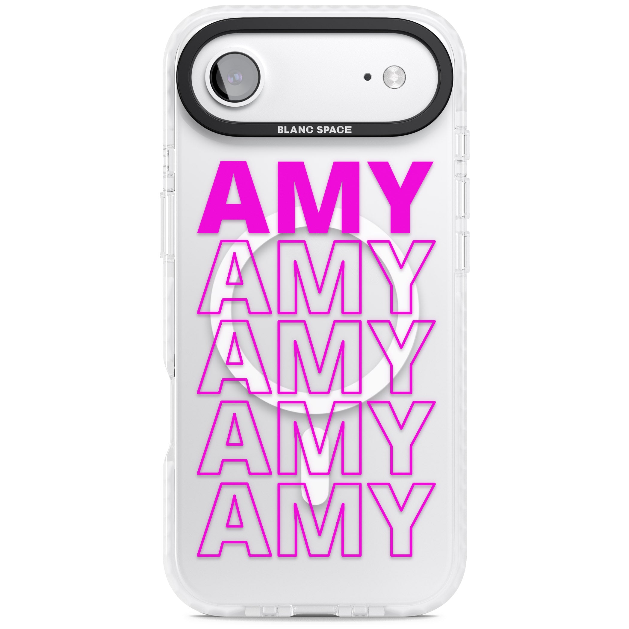 Personalised Bold Repeated Name iPhone 17 Air Impact Pro Clear Phone Case
