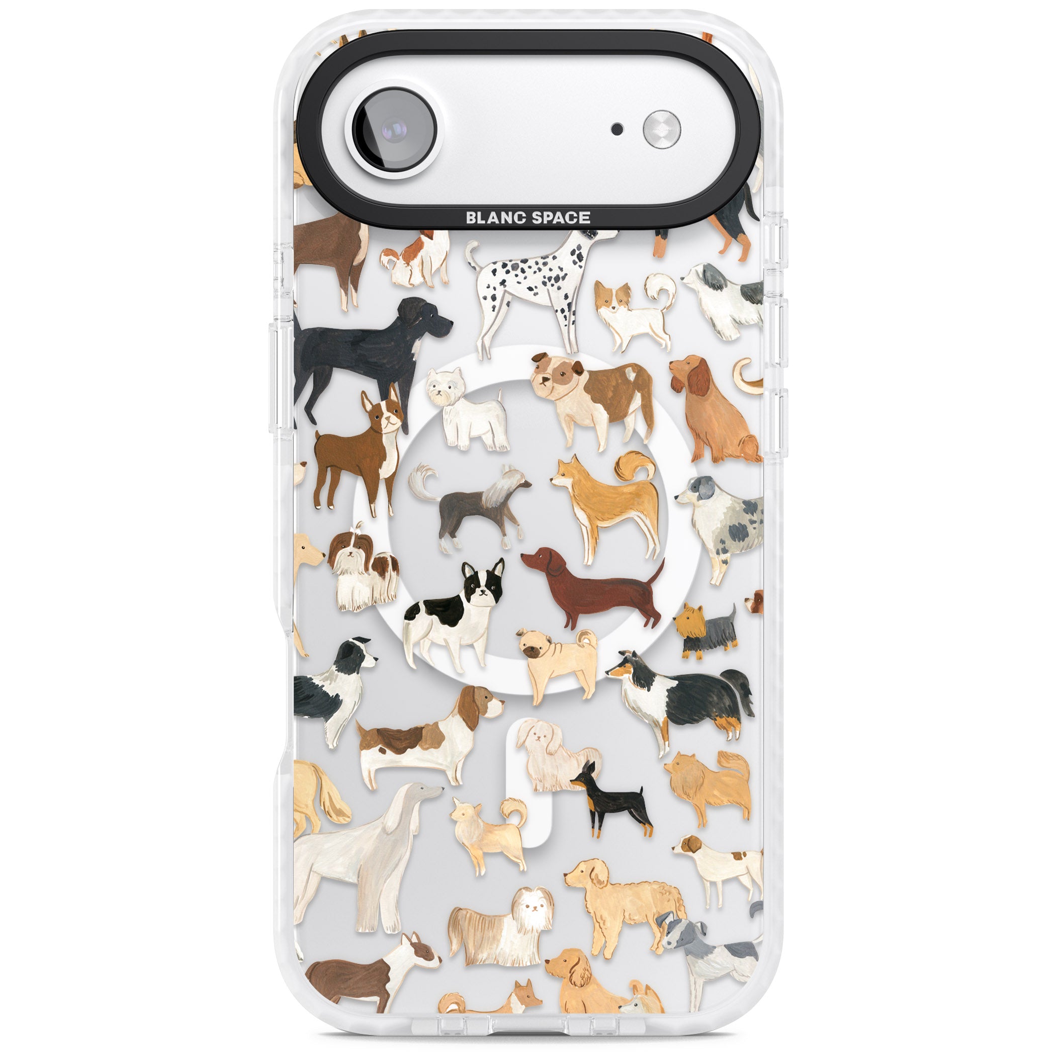 Hand Painted Dogs iPhone 17 Air Impact Pro Clear Phone Case