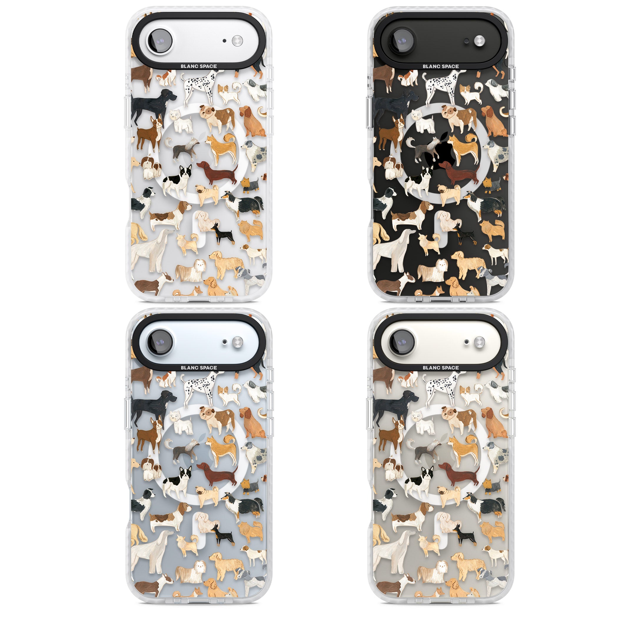 Hand Painted Dogs iPhone 17 Air Impact Pro Clear Phone Case APT Impact Protection