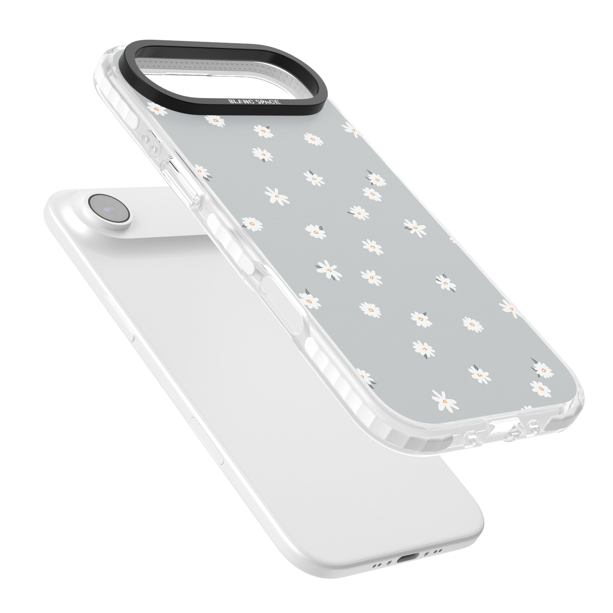 Painted Daisy Blue Grey iPhone 17 Air Impact Pro Clear Phone Case Colours