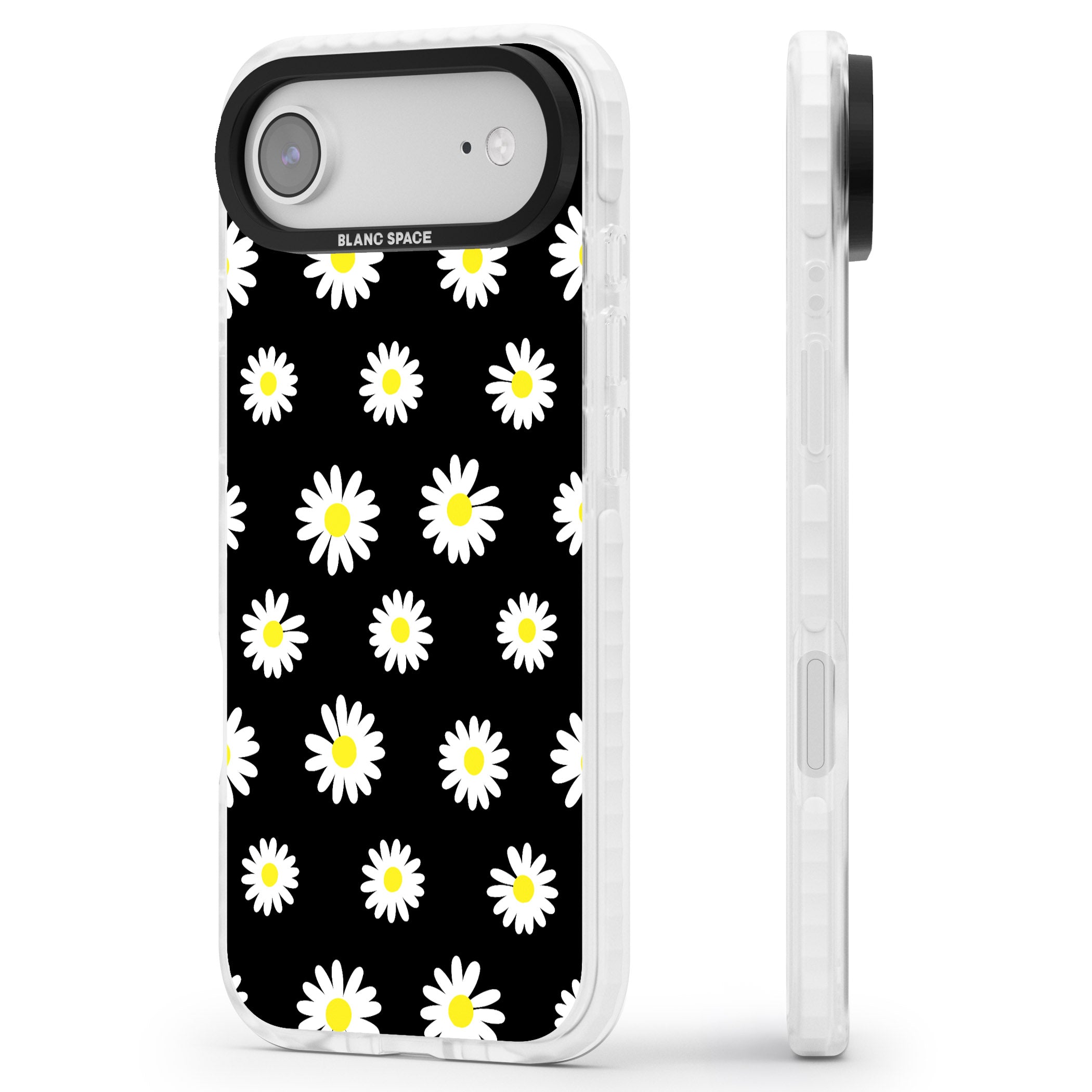 Personalised Chic Daisy Pattern iPhone 17 Air Impact Pro Clear Phone Case Side Profile