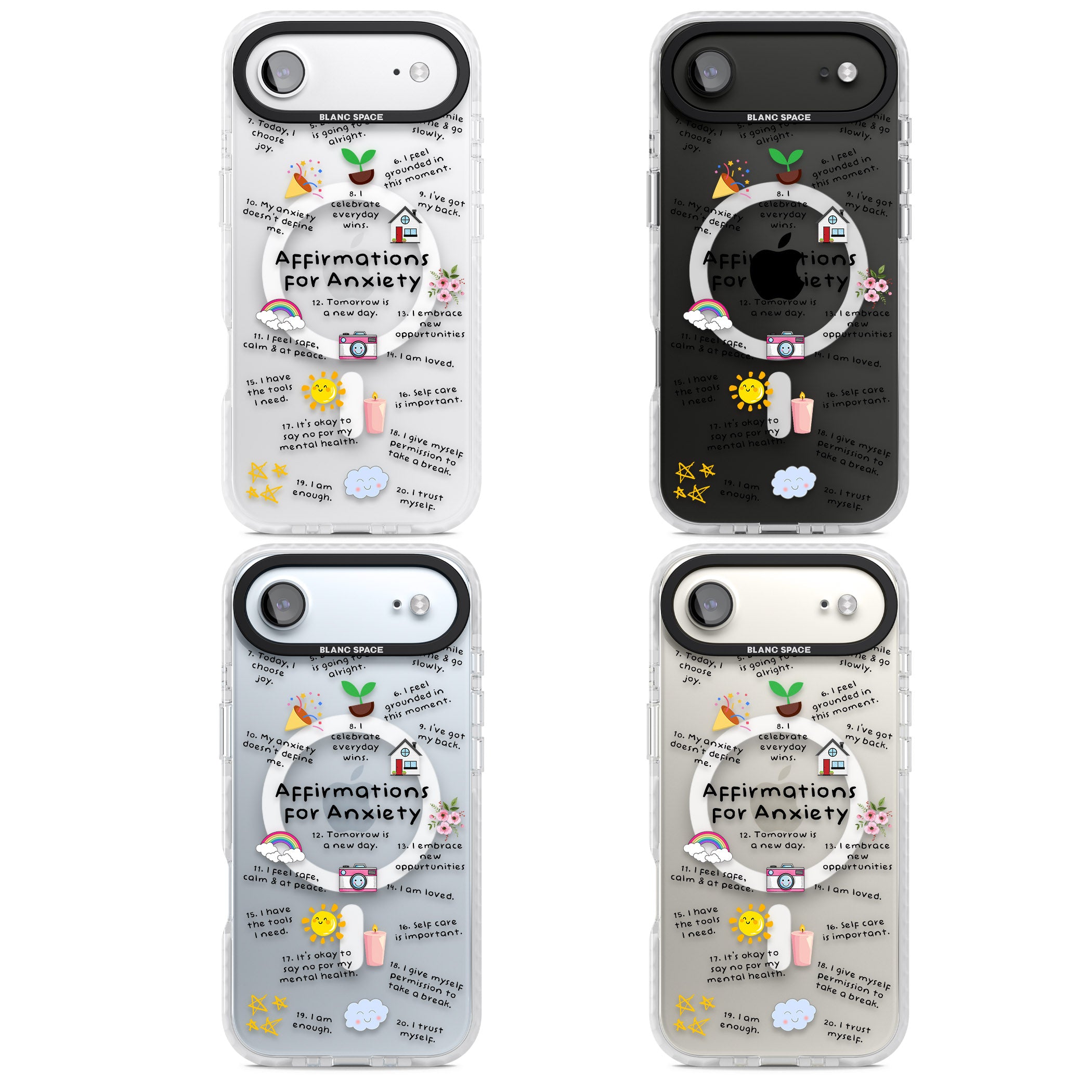 Anxiety Black Text iPhone 17 Air Impact Pro Clear Phone Case APT Impact Protection
