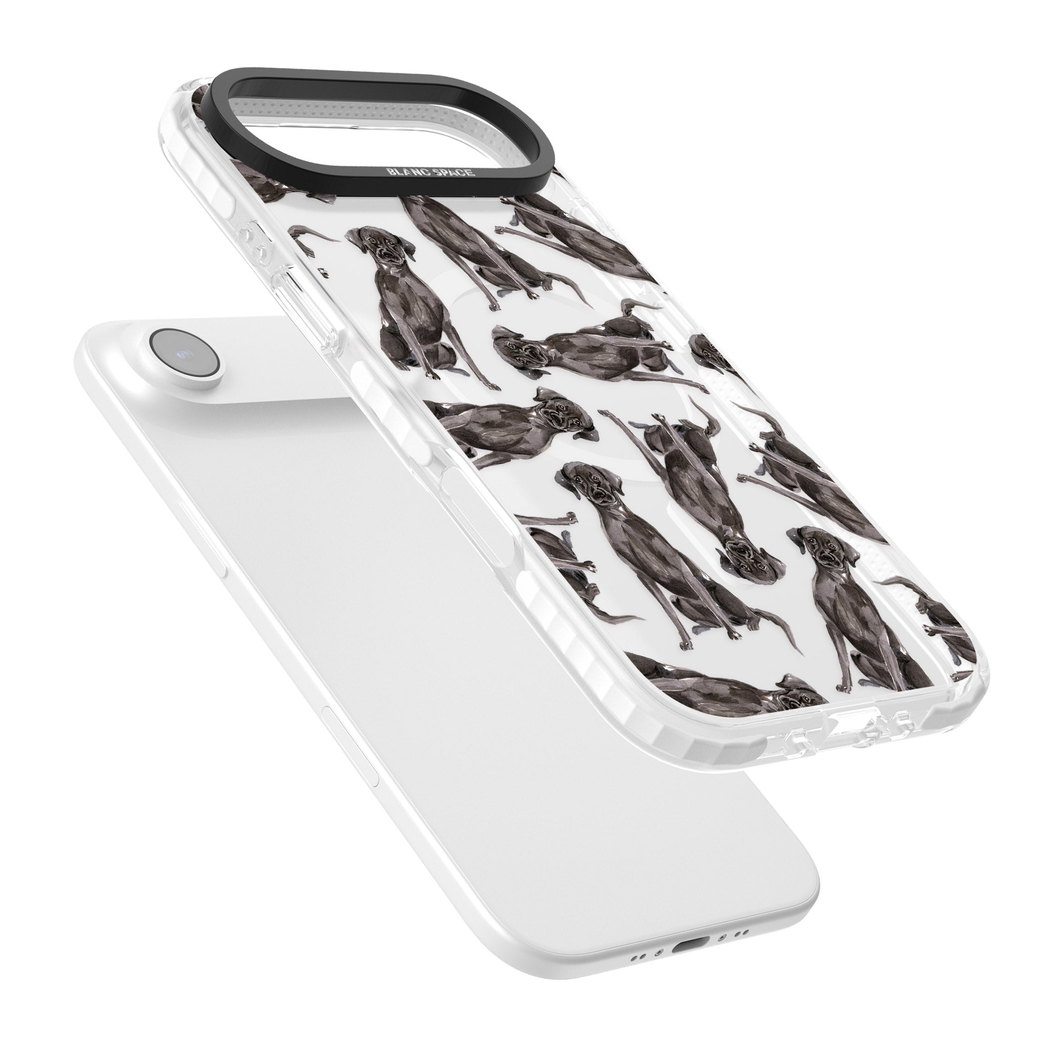 Black Labrador Watercolor Pattern iPhone 17 Air Impact Pro Clear Phone Case Colours