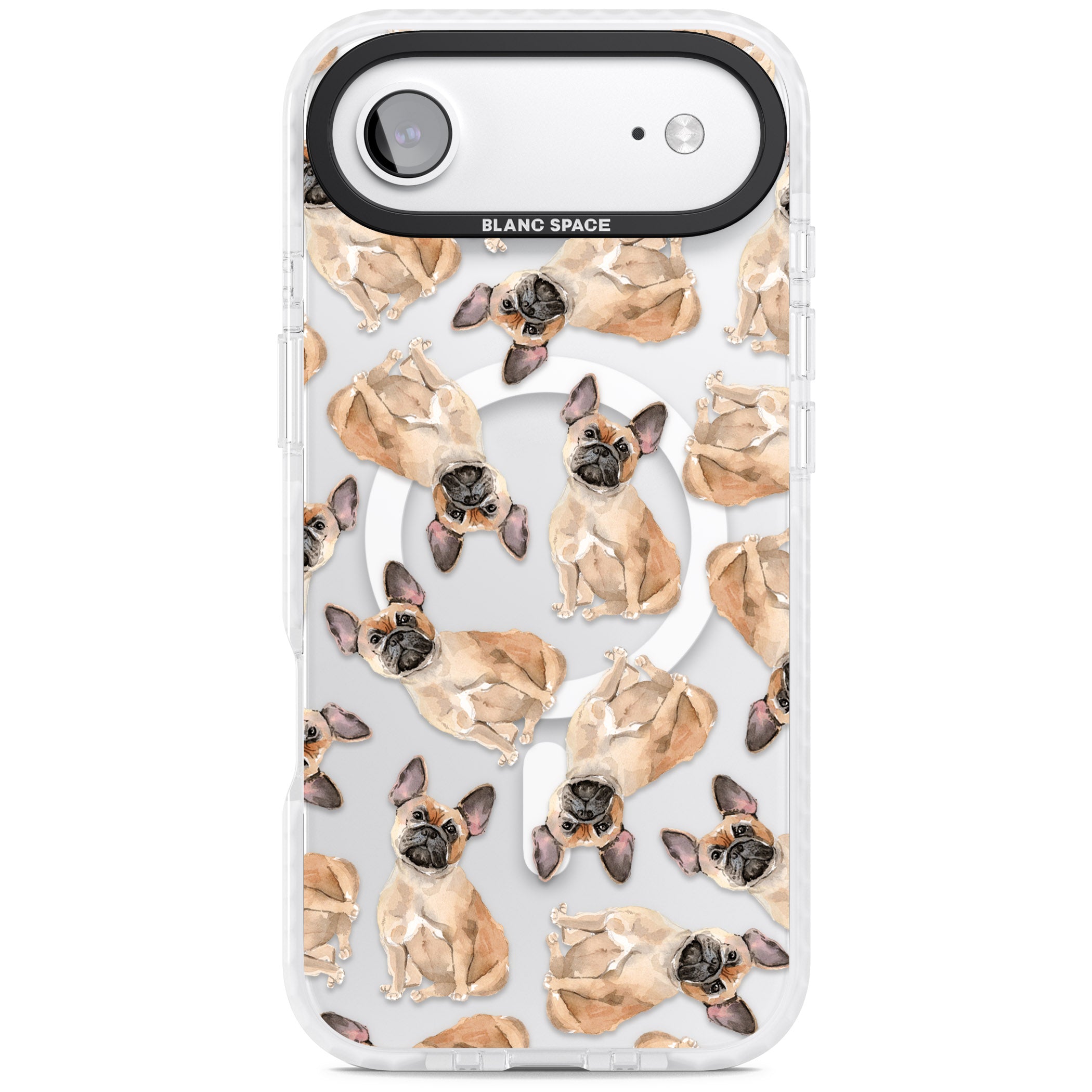 French Bulldog Watercolour Pattern iPhone 17 Air Impact Pro Clear Phone Case