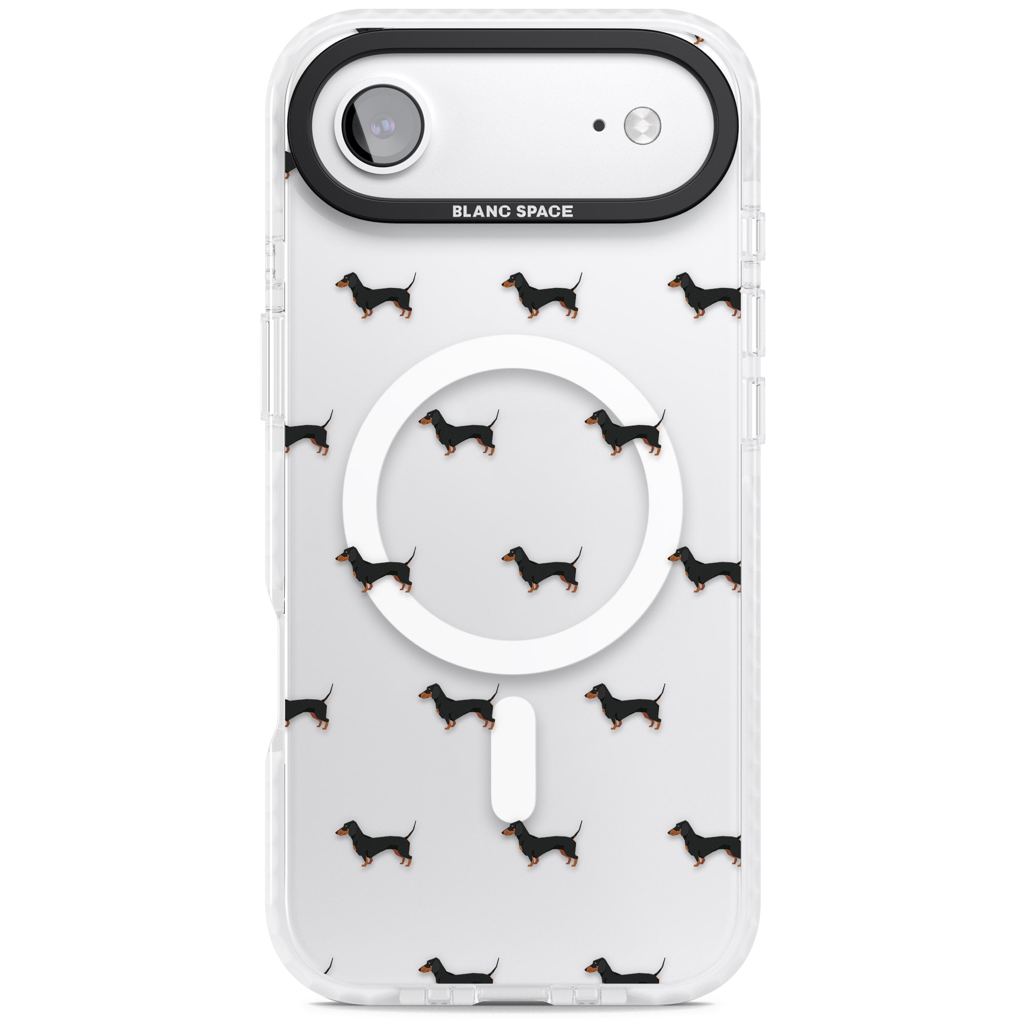 Dachshund Pattern Clear iPhone 17 Air Impact Pro Clear Phone Case