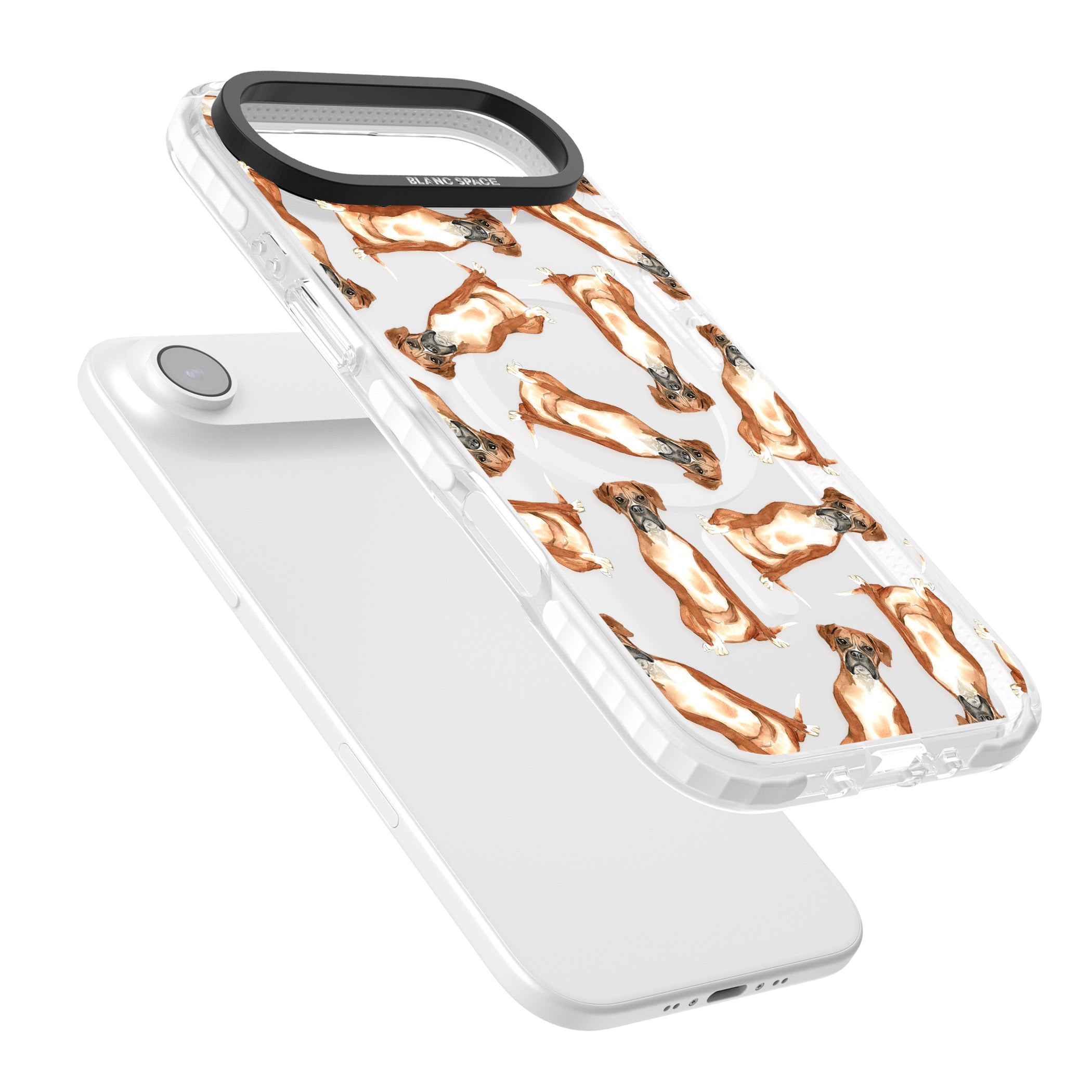 Boxer Watercolor Dog Pattern iPhone 17 Air Impact Pro Clear Phone Case Colours