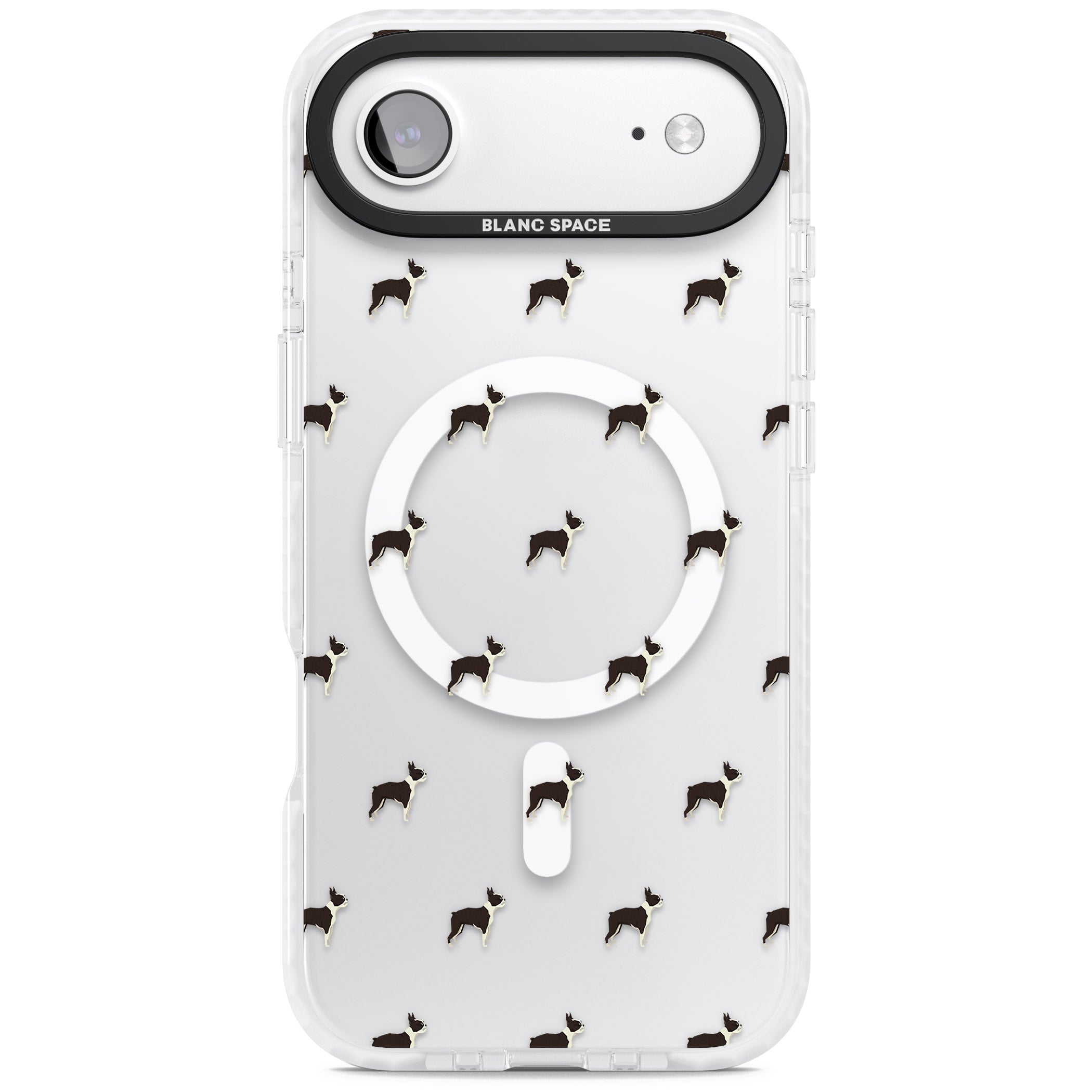 Boston Terrier Pattern iPhone 17 Air Impact Pro Clear Phone Case