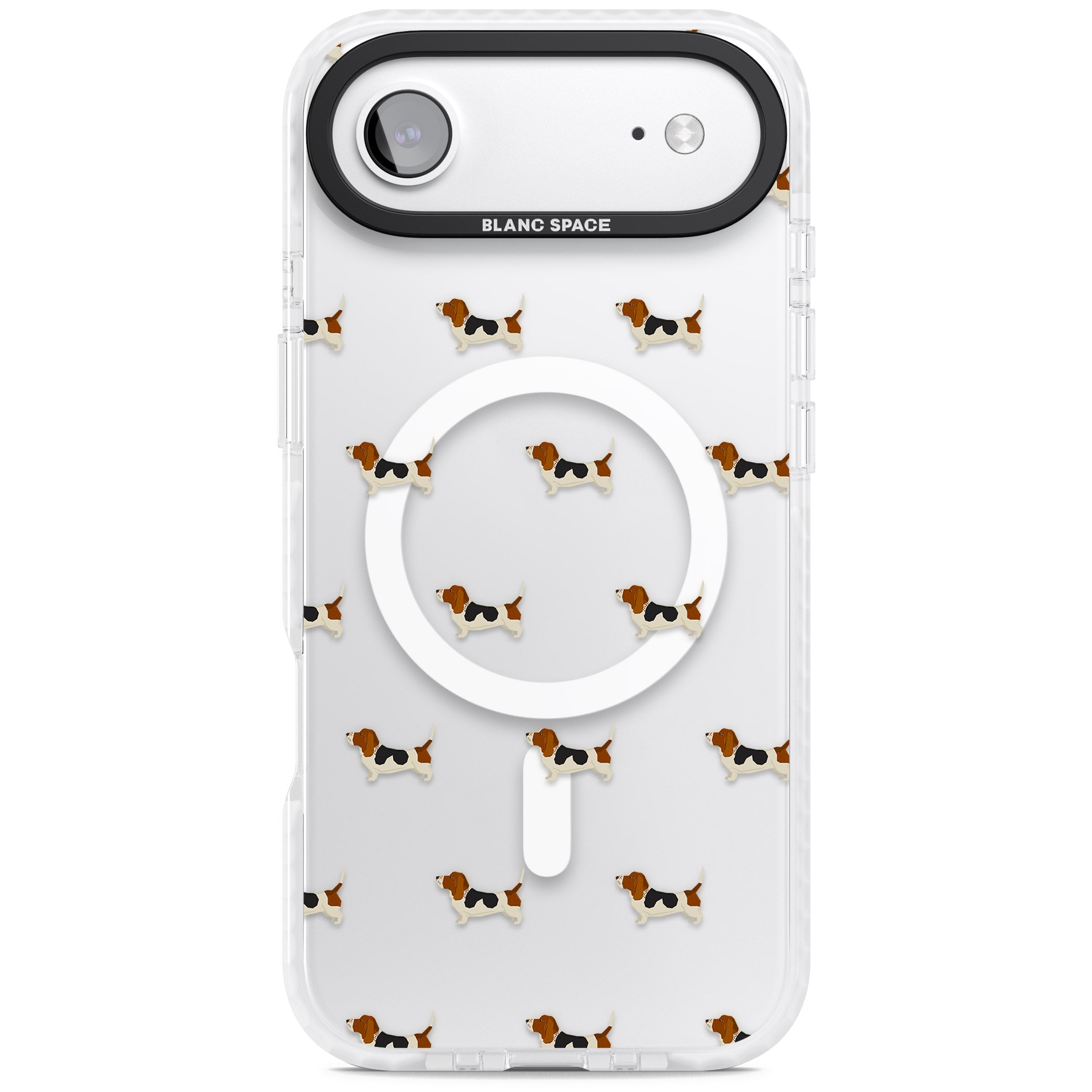Basset Hound Pattern iPhone 17 Air Impact Pro Clear Phone Case