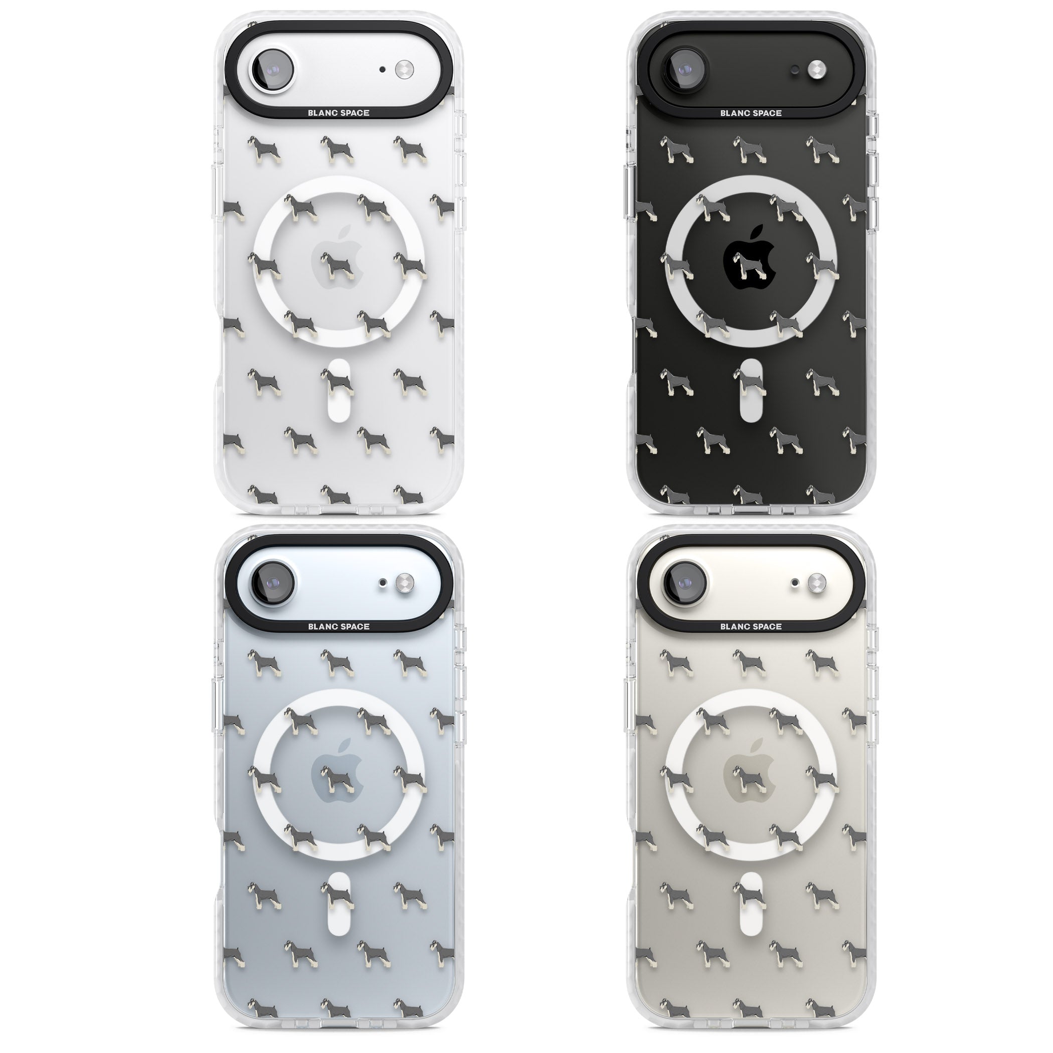 Schnauzer Dog Pattern iPhone 17 Air Impact Pro Clear Phone Case APT Impact Protection