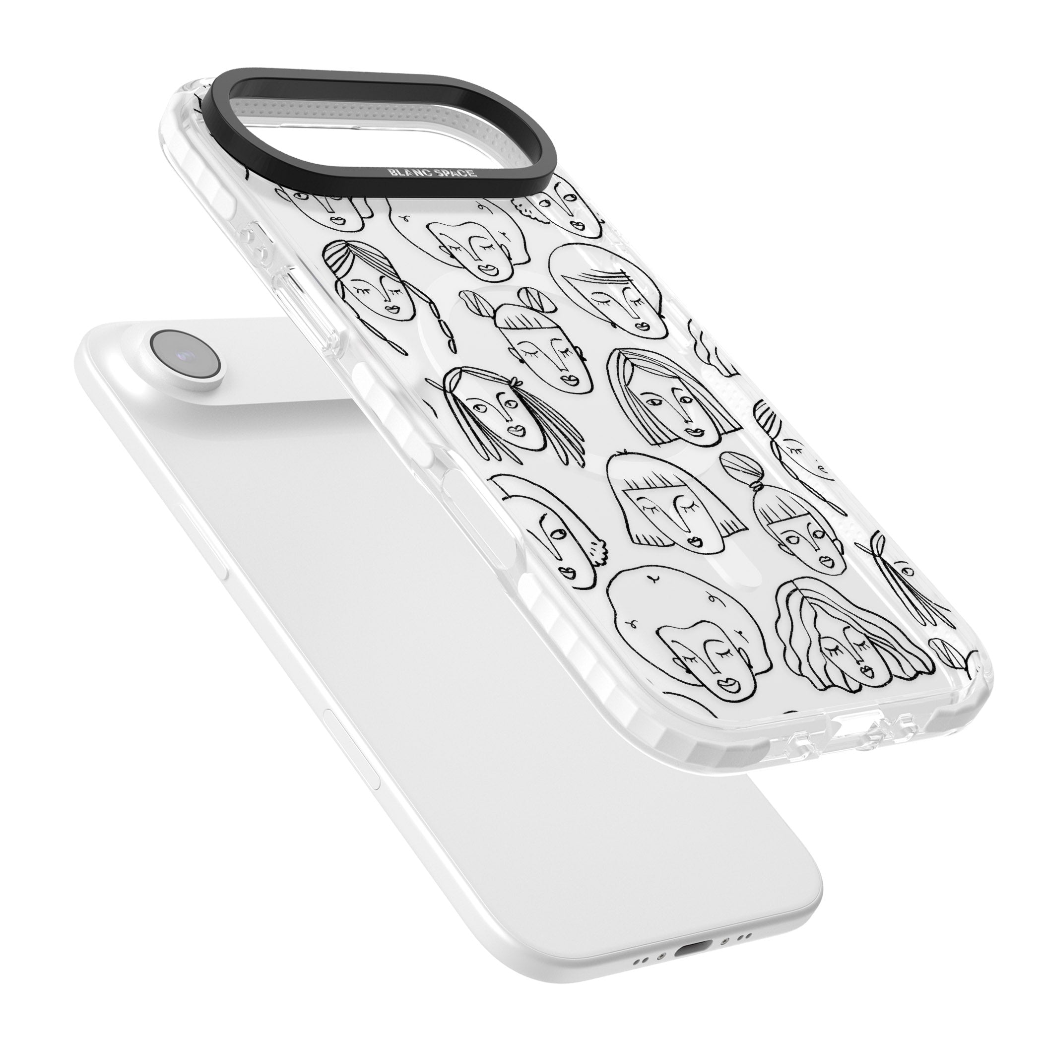 Doodle Face iPhone 17 Air Impact Pro Clear Phone Case Colours