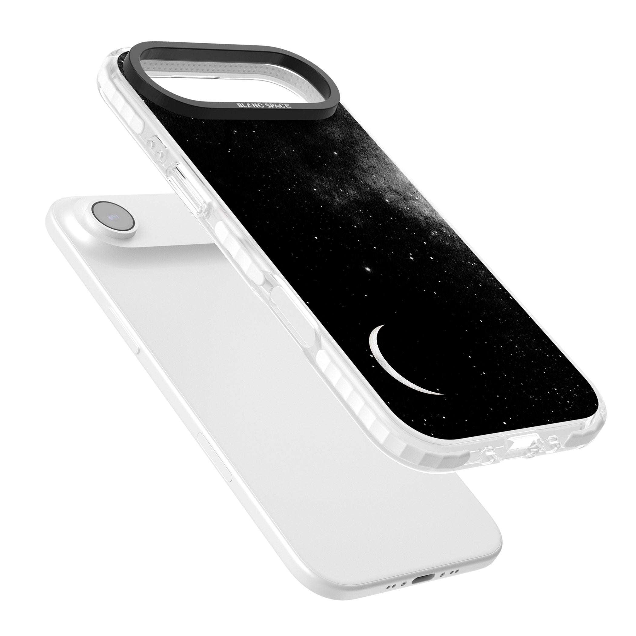 Night Sky Galaxies: Crescent Moon iPhone 17 Air Impact Pro Clear Phone Case Colours