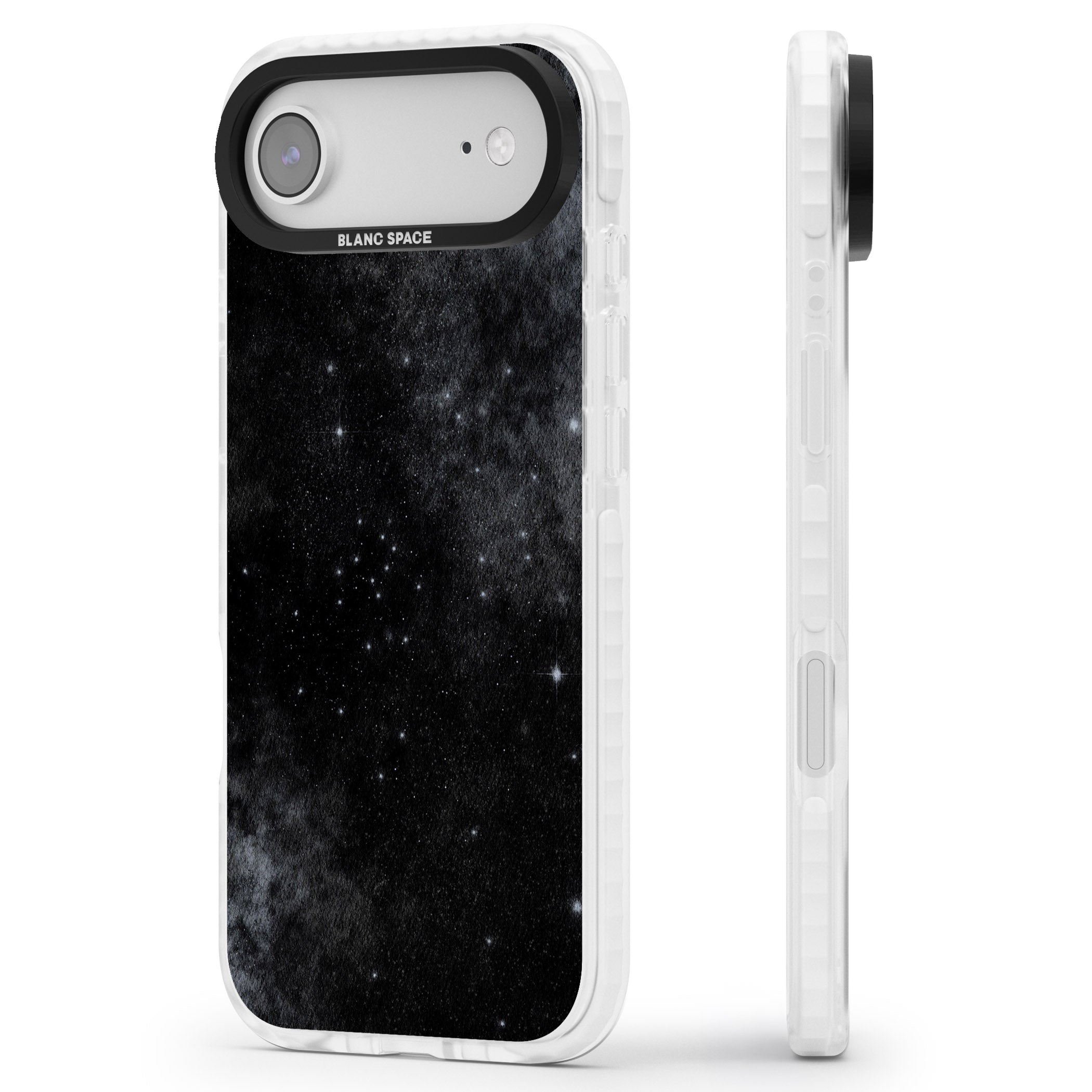 Night Sky Galaxies: Shimmering Stars iPhone 17 Air Impact Pro Clear Phone Case Side Profile