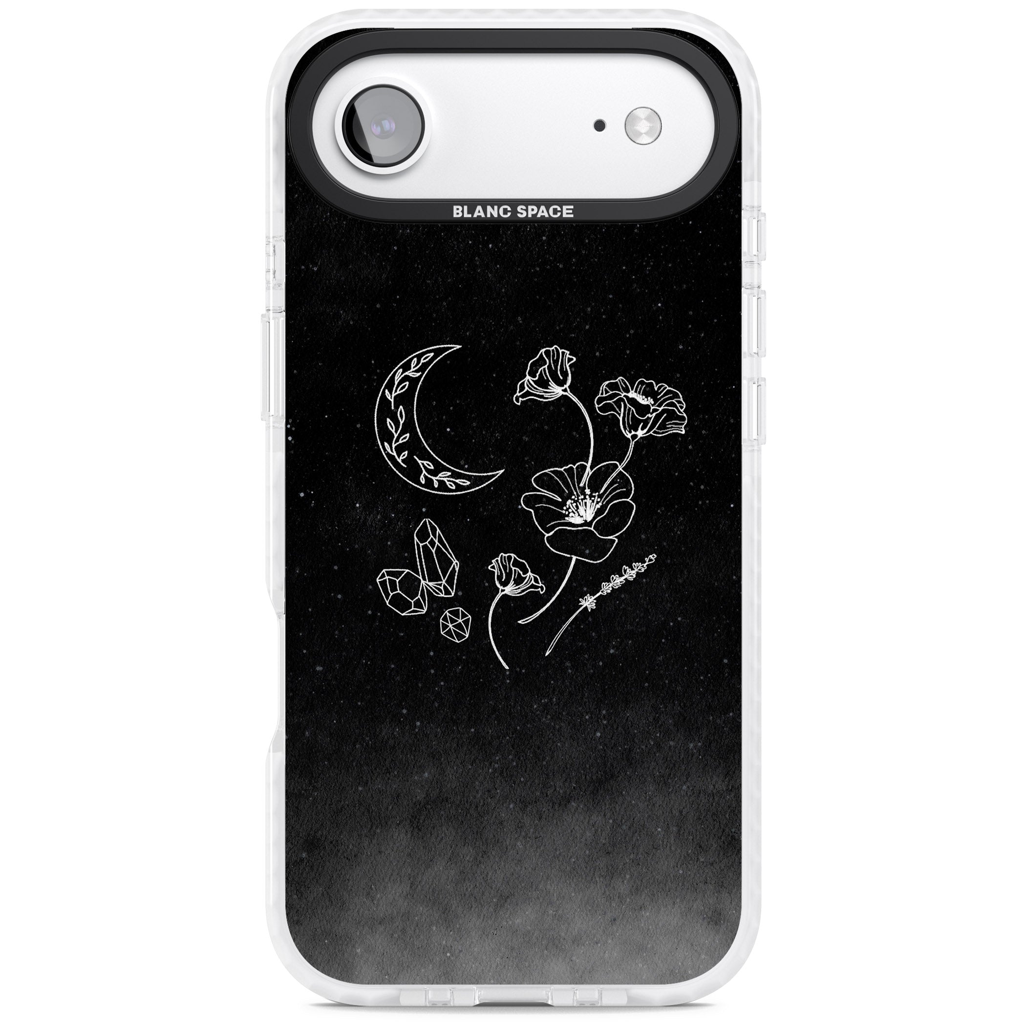Midnight Moon Botanic iPhone 17 Air Impact Pro Clear Phone Case