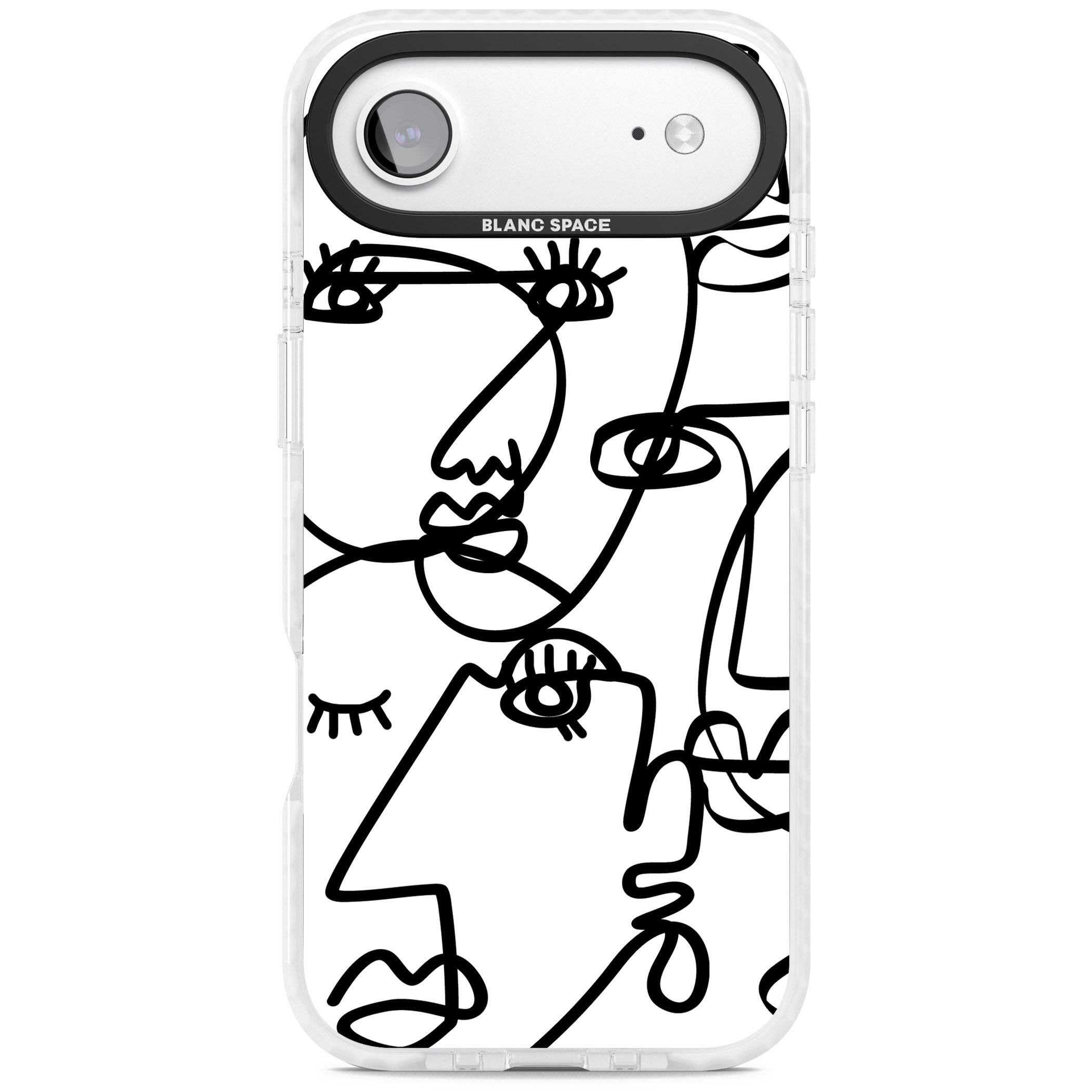 Abstract Line Art Black White iPhone 17 Air Impact Pro Clear Phone Case