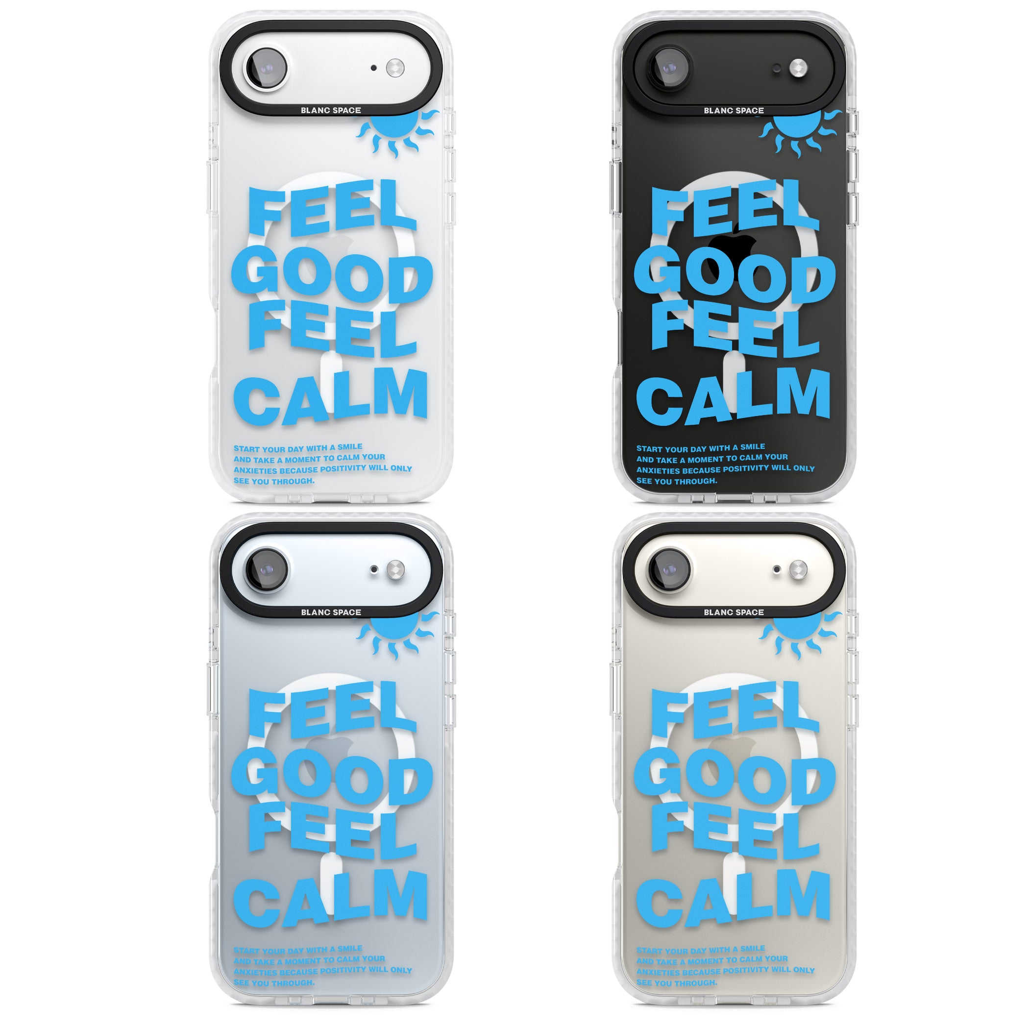 Feel Good Feel Calm (Blue) iPhone 17 Air Impact Pro Clear Phone Case APT Impact Protection
