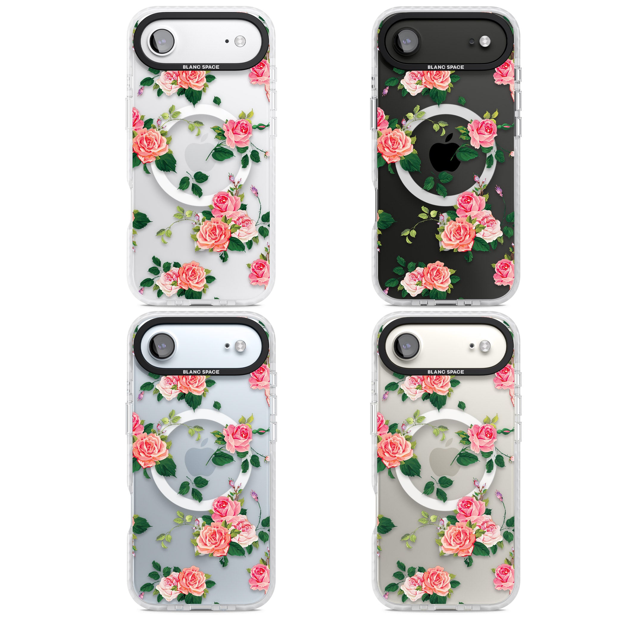 Pink Roses iPhone 17 Air Impact Pro Clear Phone Case APT Impact Protection