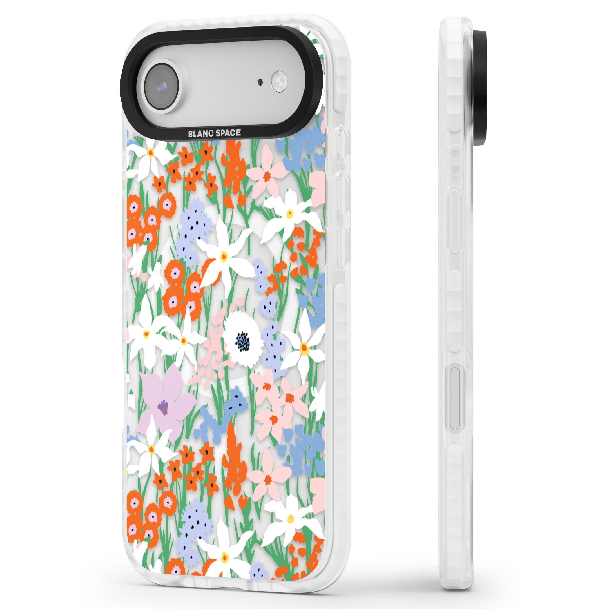 Floral Bouquet: Vibrant Blooms iPhone 17 Air Impact Pro Clear Phone Case Side Profile