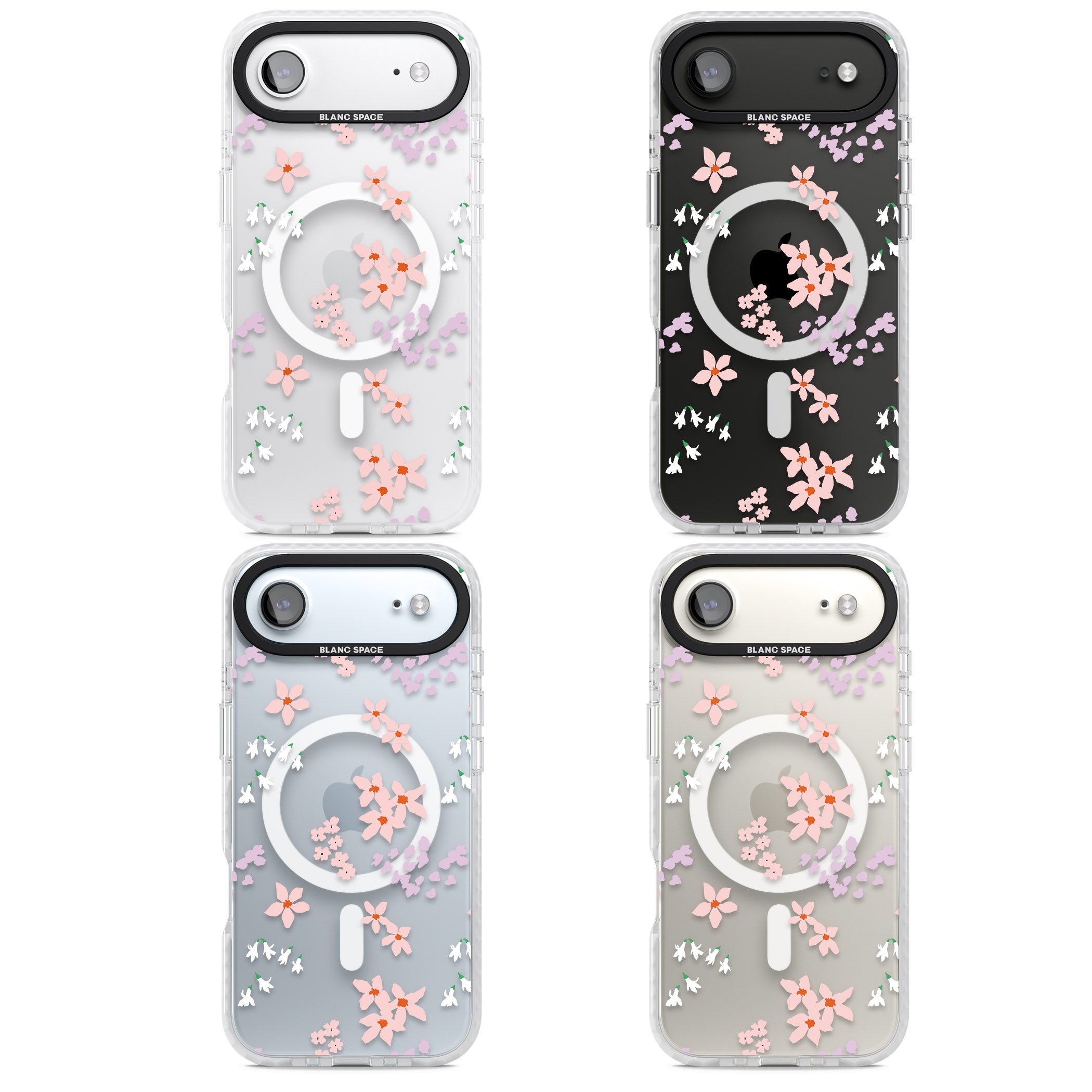 Pink & Purple Flower Mix iPhone 17 Air Impact Pro Clear Phone Case APT Impact Protection
