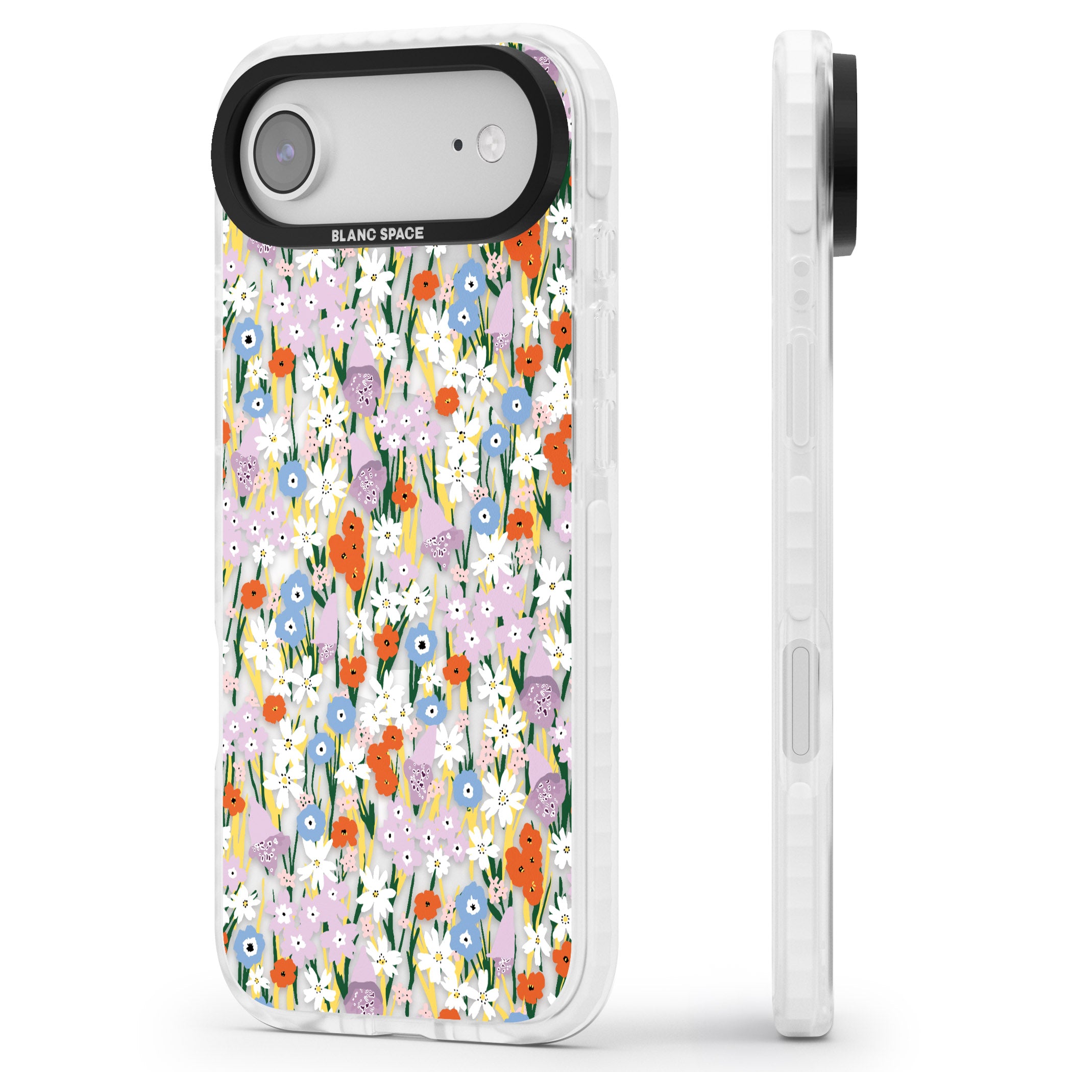 Vibrant Floral Garden iPhone 17 Air Impact Pro Clear Phone Case Side Profile