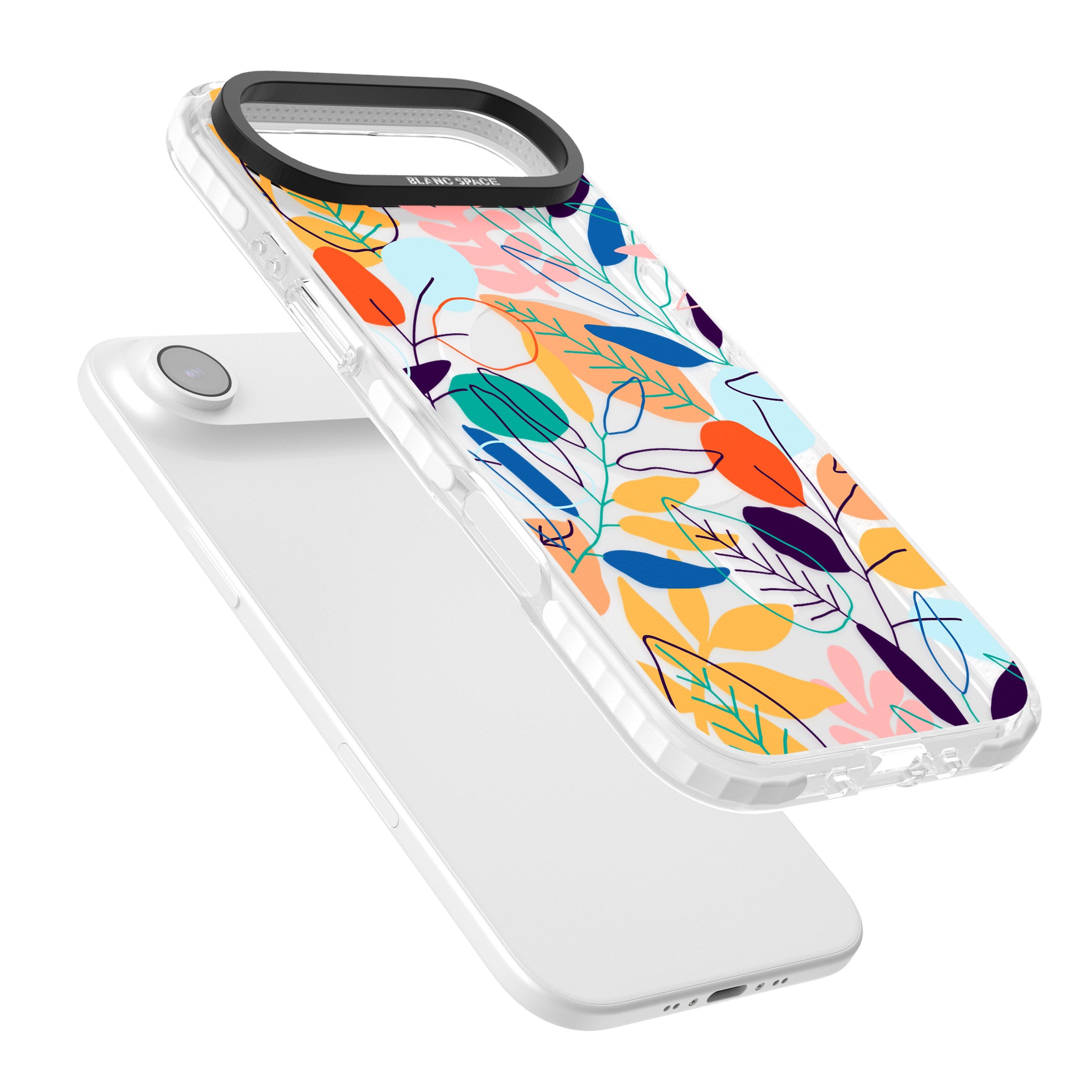 Abstract Line Drawn Leaves iPhone 17 Air Impact Pro Clear Phone Case Colours