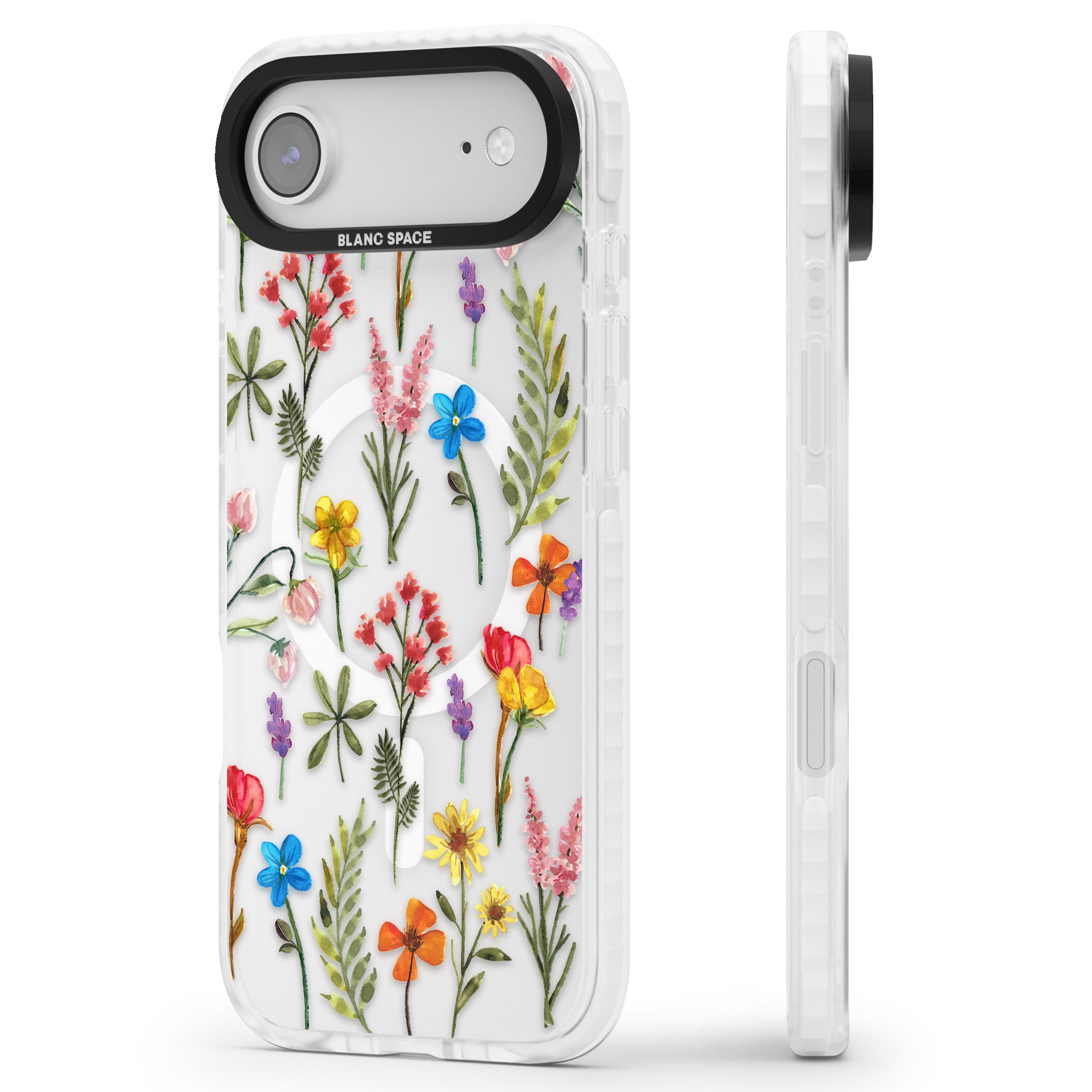 Spring Botanicals iPhone 17 Air Impact Pro Clear Phone Case Side Profile