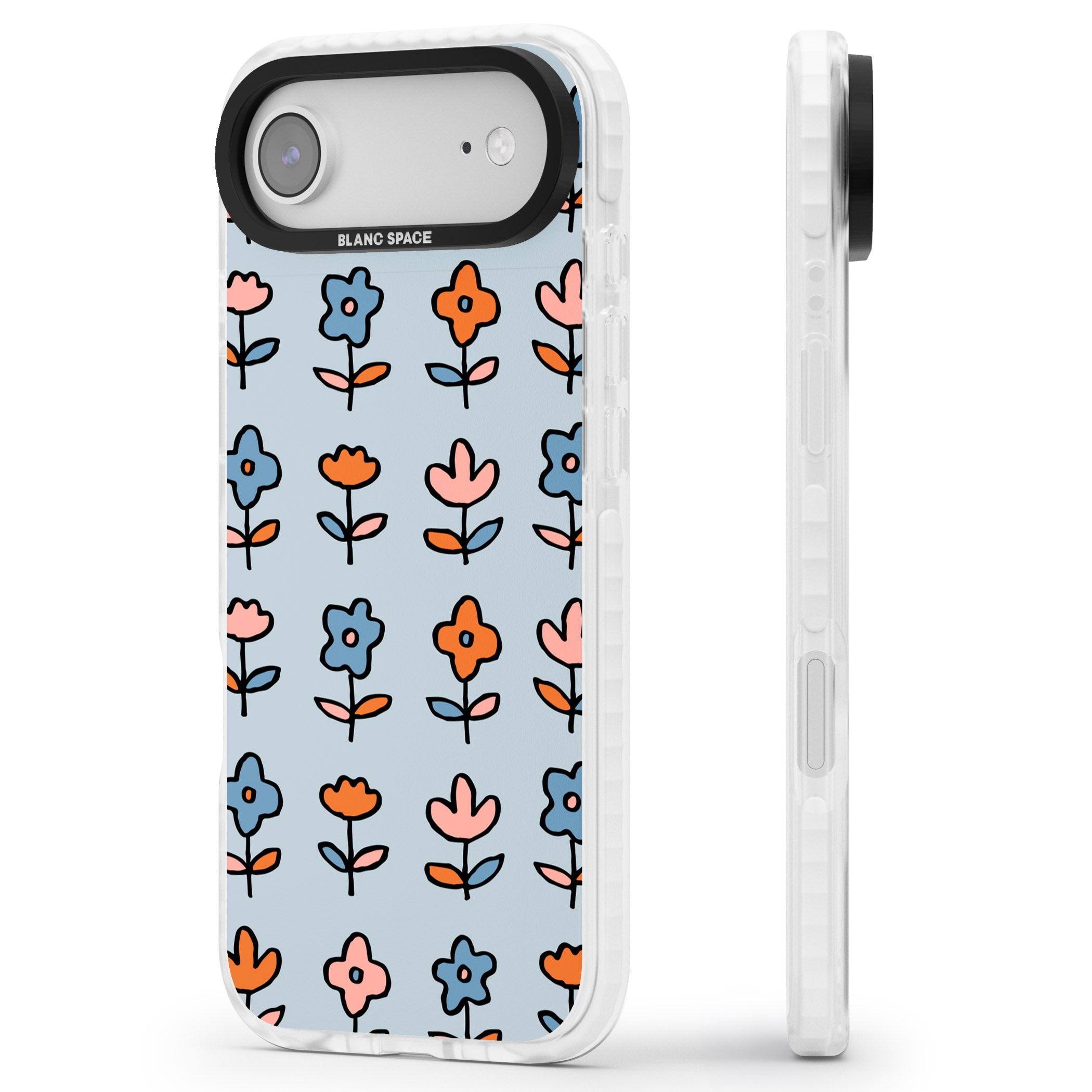 Vintage Floral Array iPhone 17 Air Impact Pro Clear Phone Case Side Profile