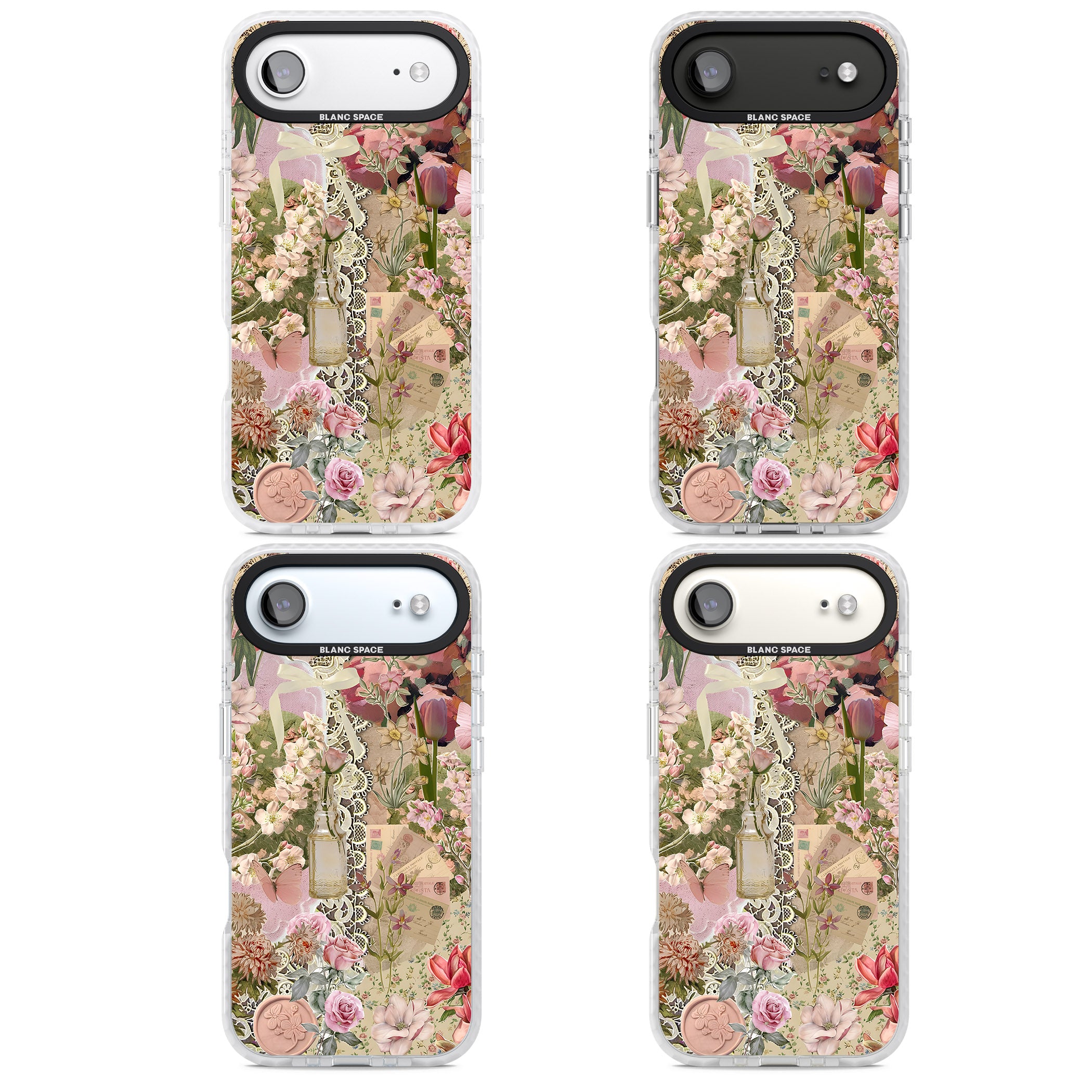Soft Pink Flower Collage iPhone 17 Air Impact Pro Clear Phone Case APT Impact Protection