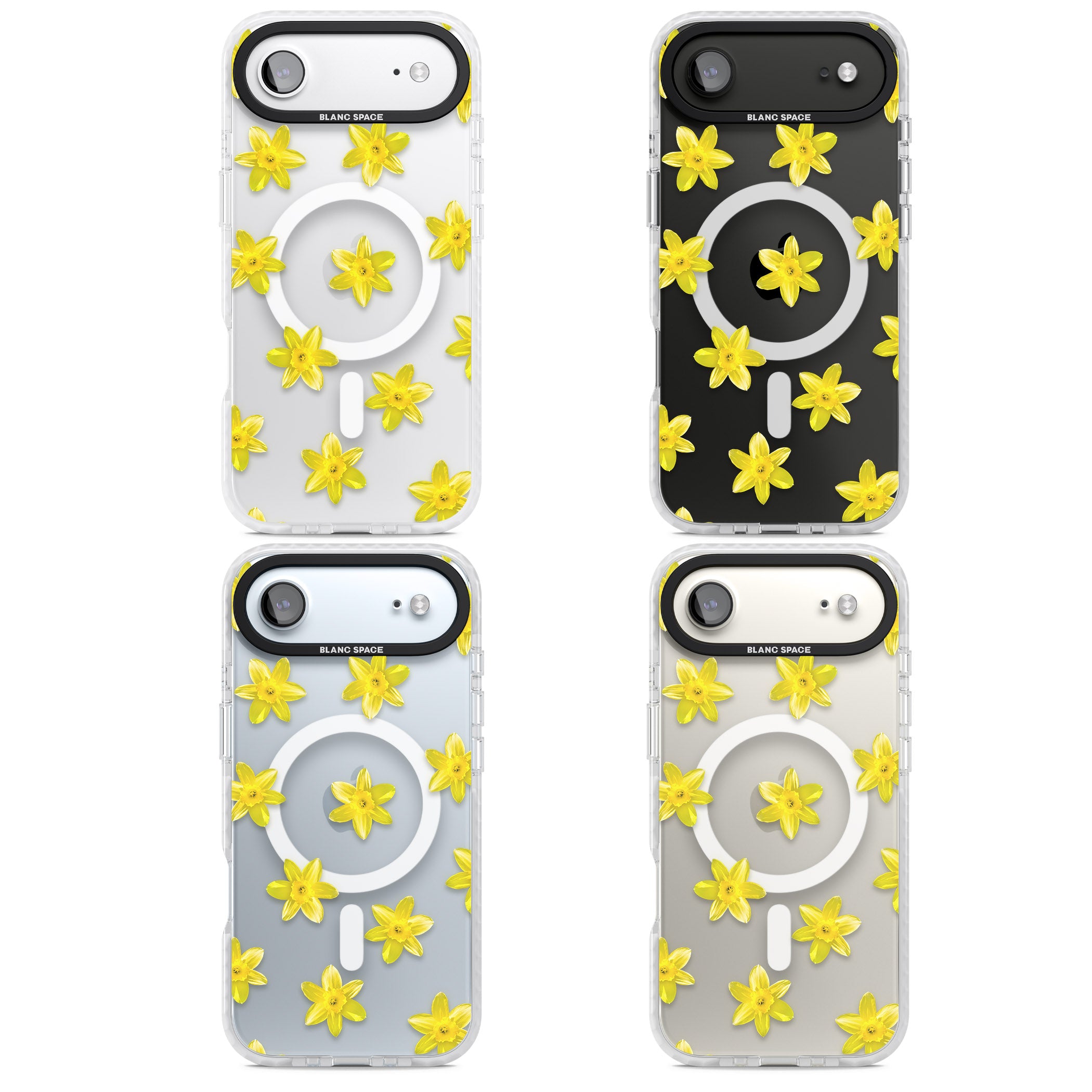 Daffodils Transparent Pattern iPhone 17 Air Impact Pro Clear Phone Case APT Impact Protection
