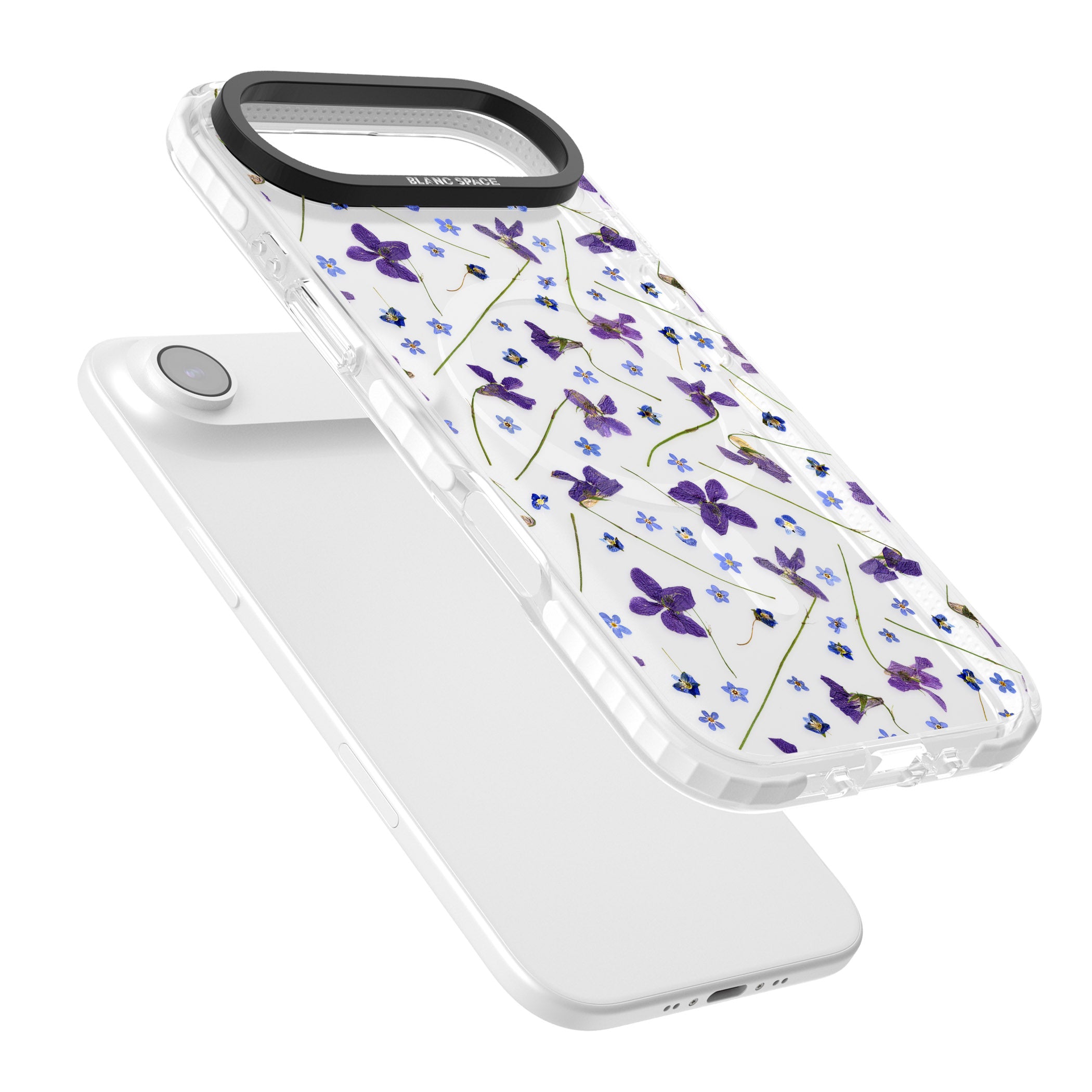 Pressed Violet Flower iPhone 17 Air Impact Pro Clear Phone Case Colours