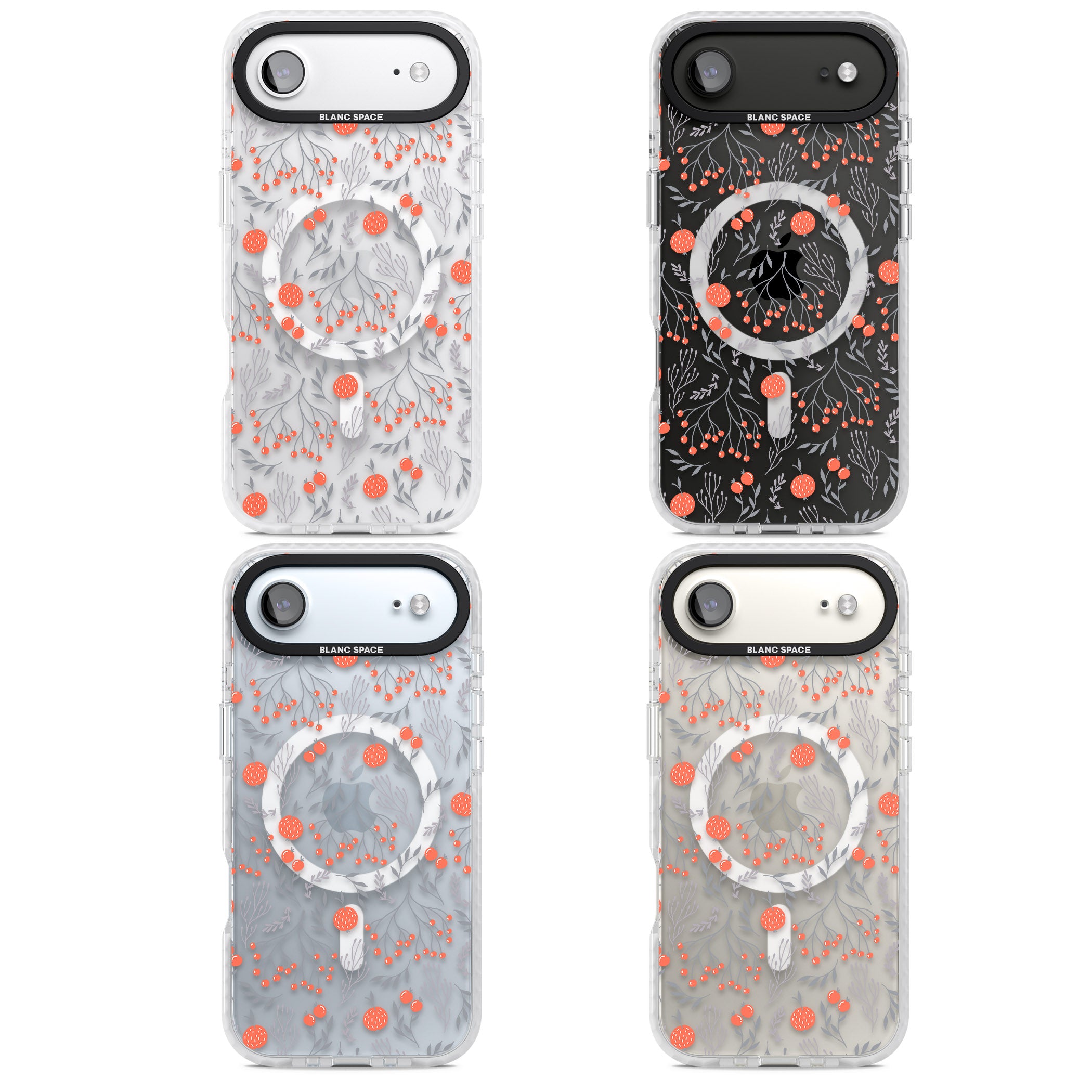 Red Fruits Floral iPhone 17 Air Impact Pro Clear Phone Case APT Impact Protection