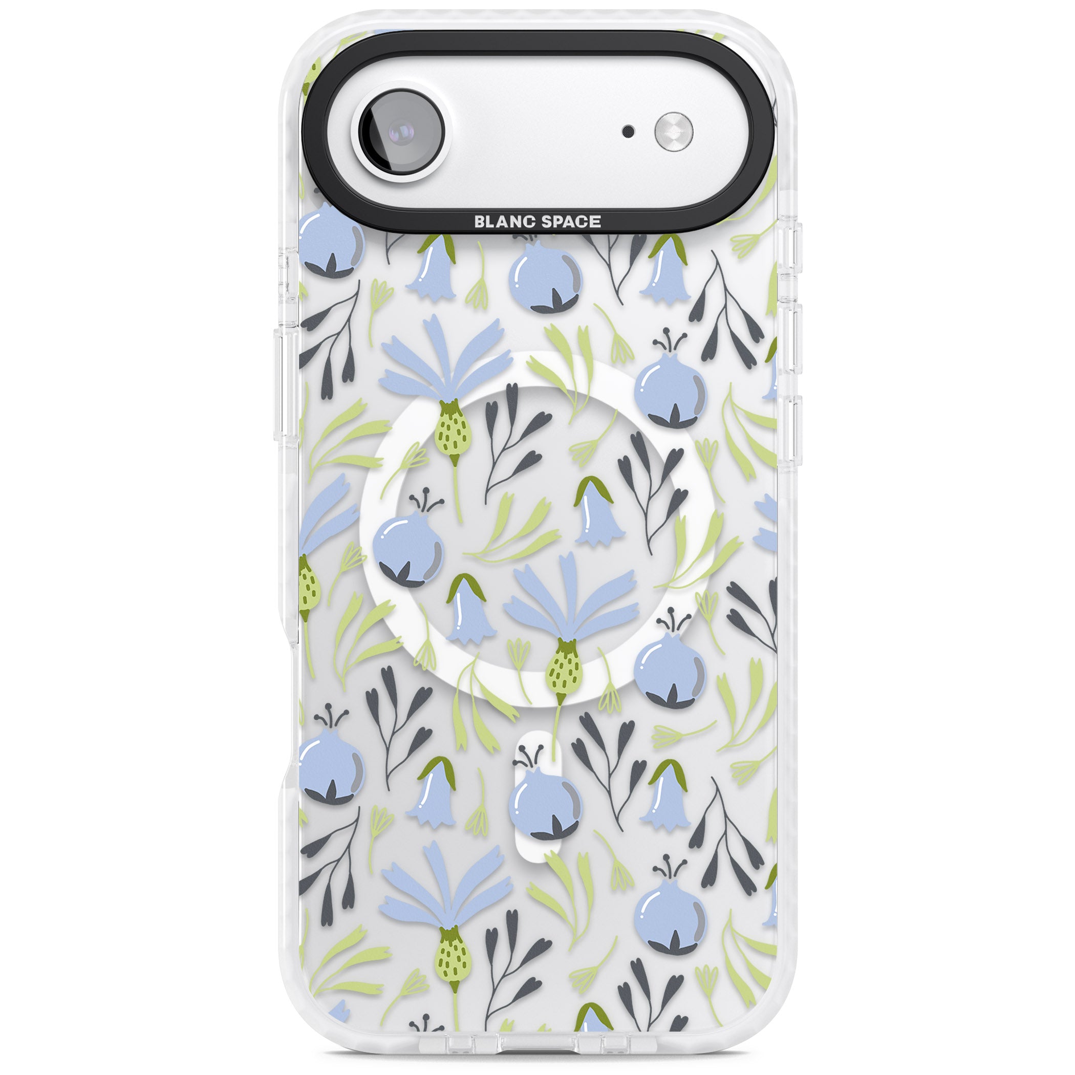 Blue Flora Bloom iPhone 17 Air Impact Pro Clear Phone Case